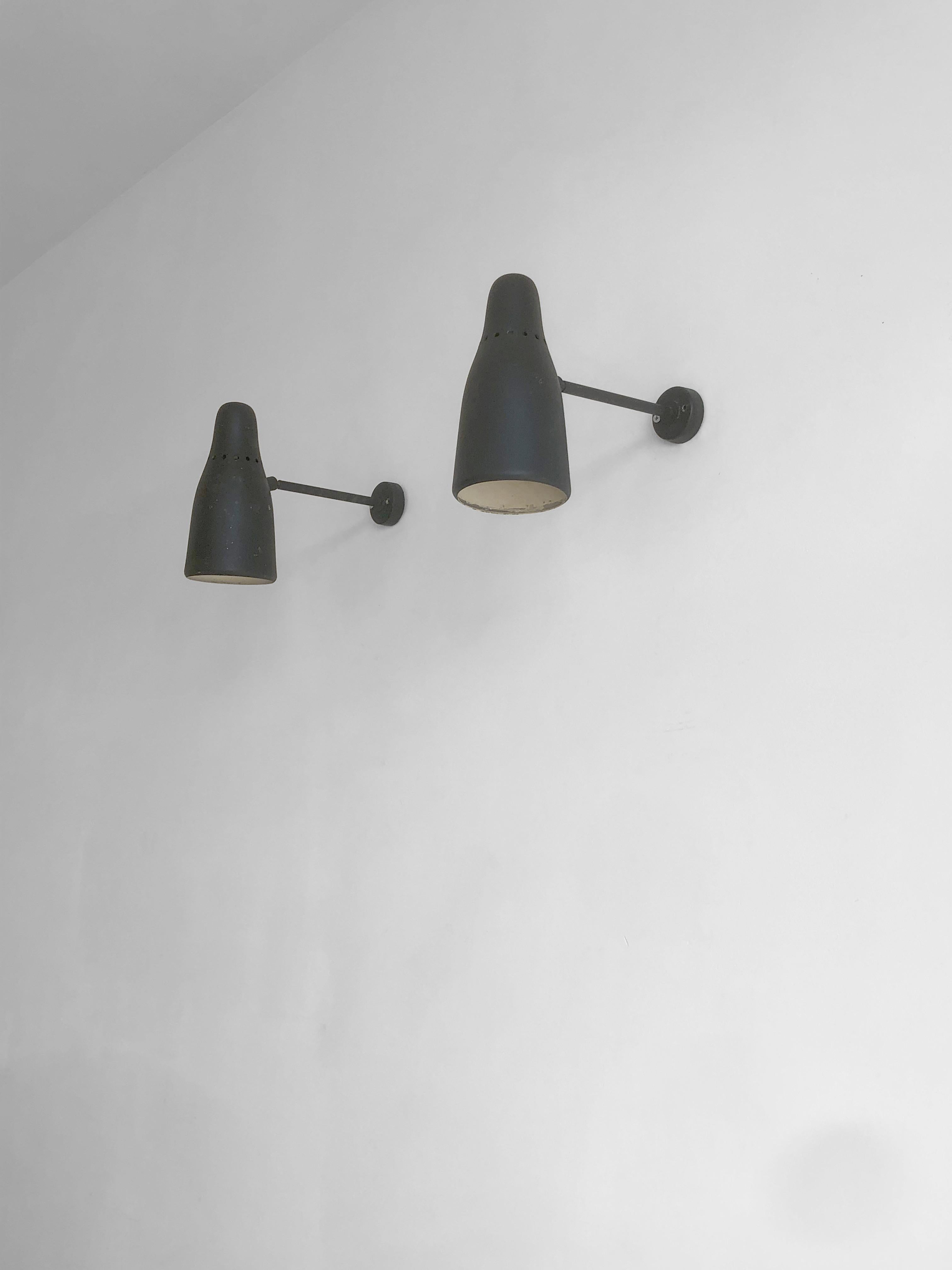 Metal A MID-CENTURY-MODERN Wall LAMP ARM by JACQUES BINY ed. LUMINALITE France 1950 For Sale