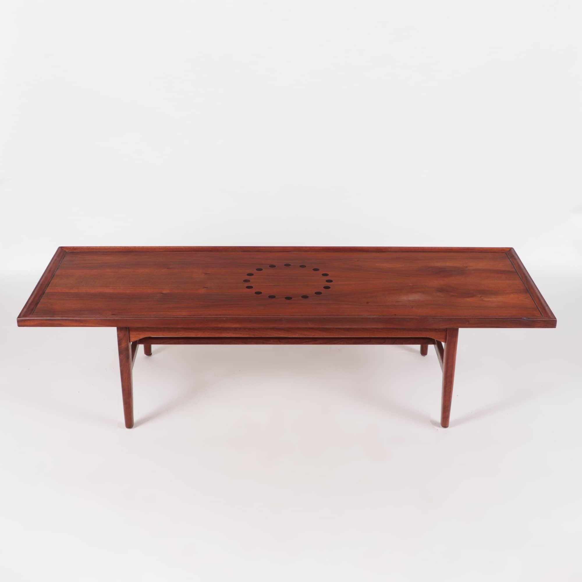 Mid-Century Modern Table basse Drexel Declaration en noyer et bois de rose, de style moderne du milieu du siècle dernier, 1950 en vente