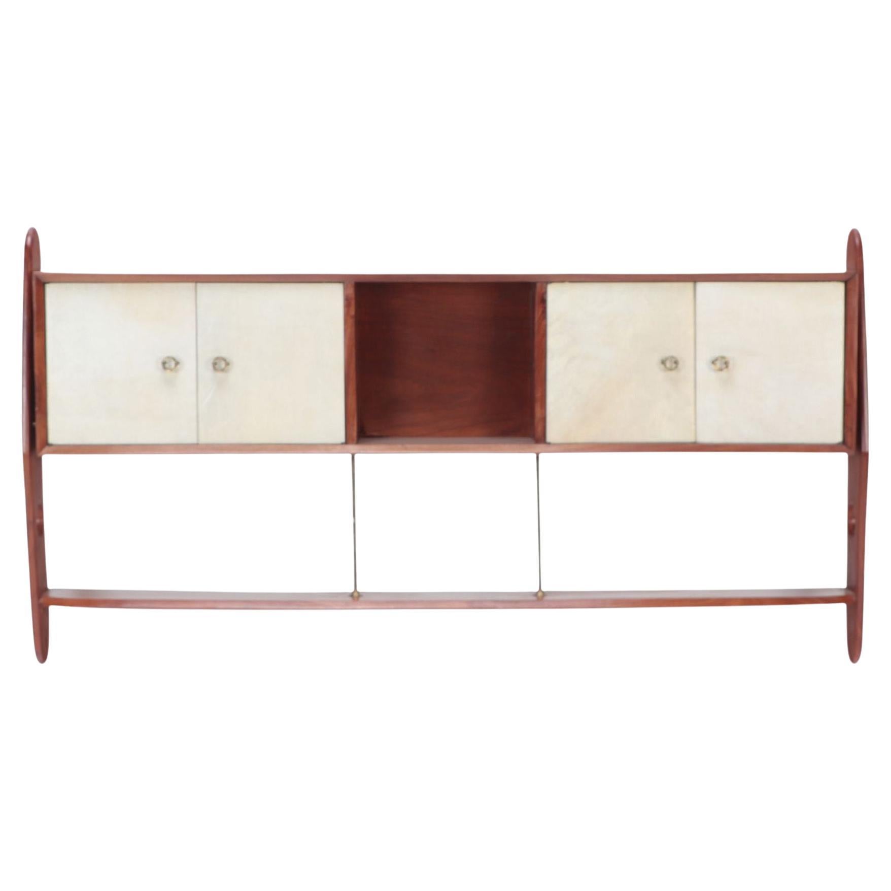 Mid-Century Modern Walnut Wall Hung Head Board, circa 1960