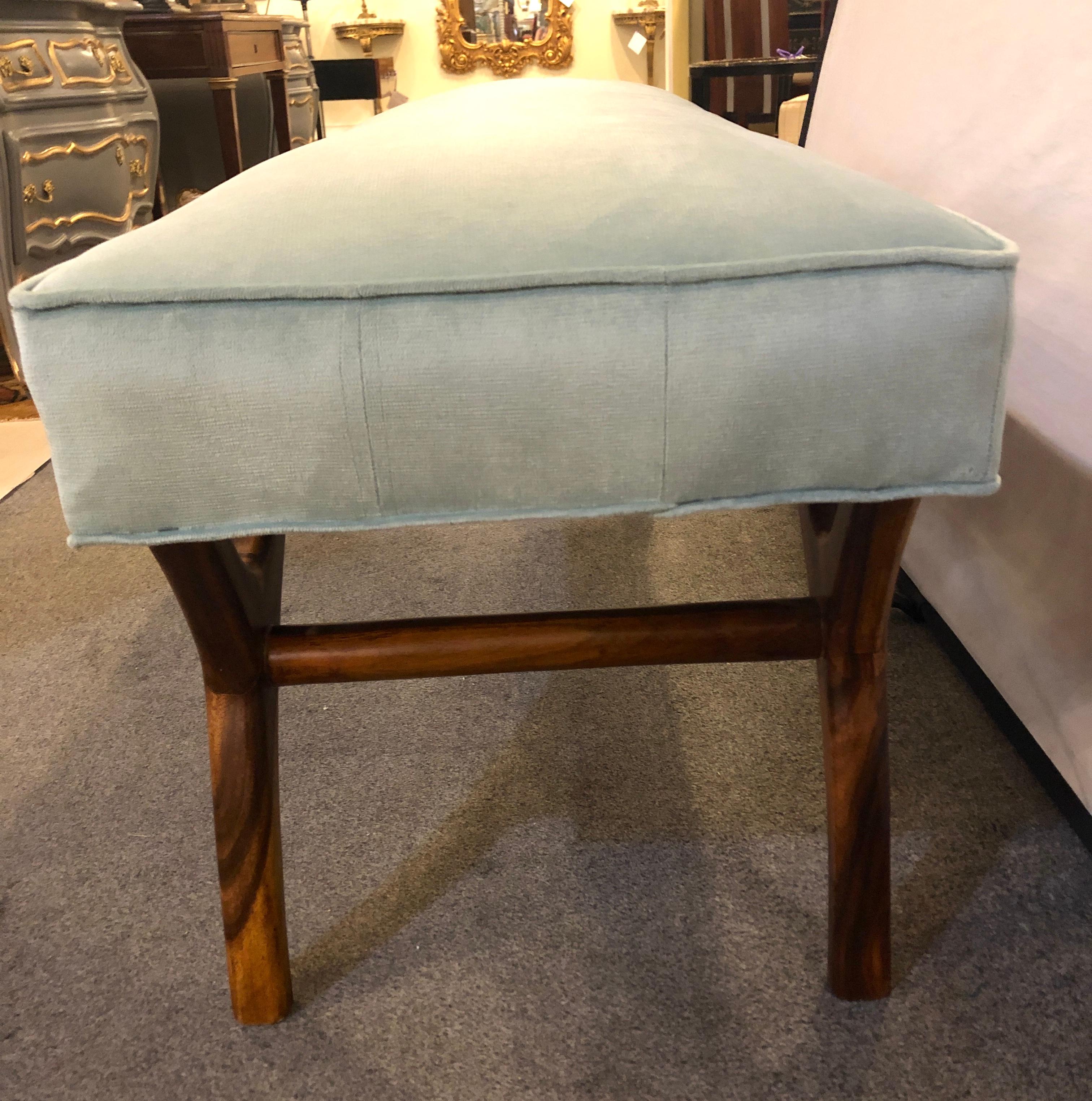 Mid-Century Modern Window Bench or Footstool in New Upholstered 1