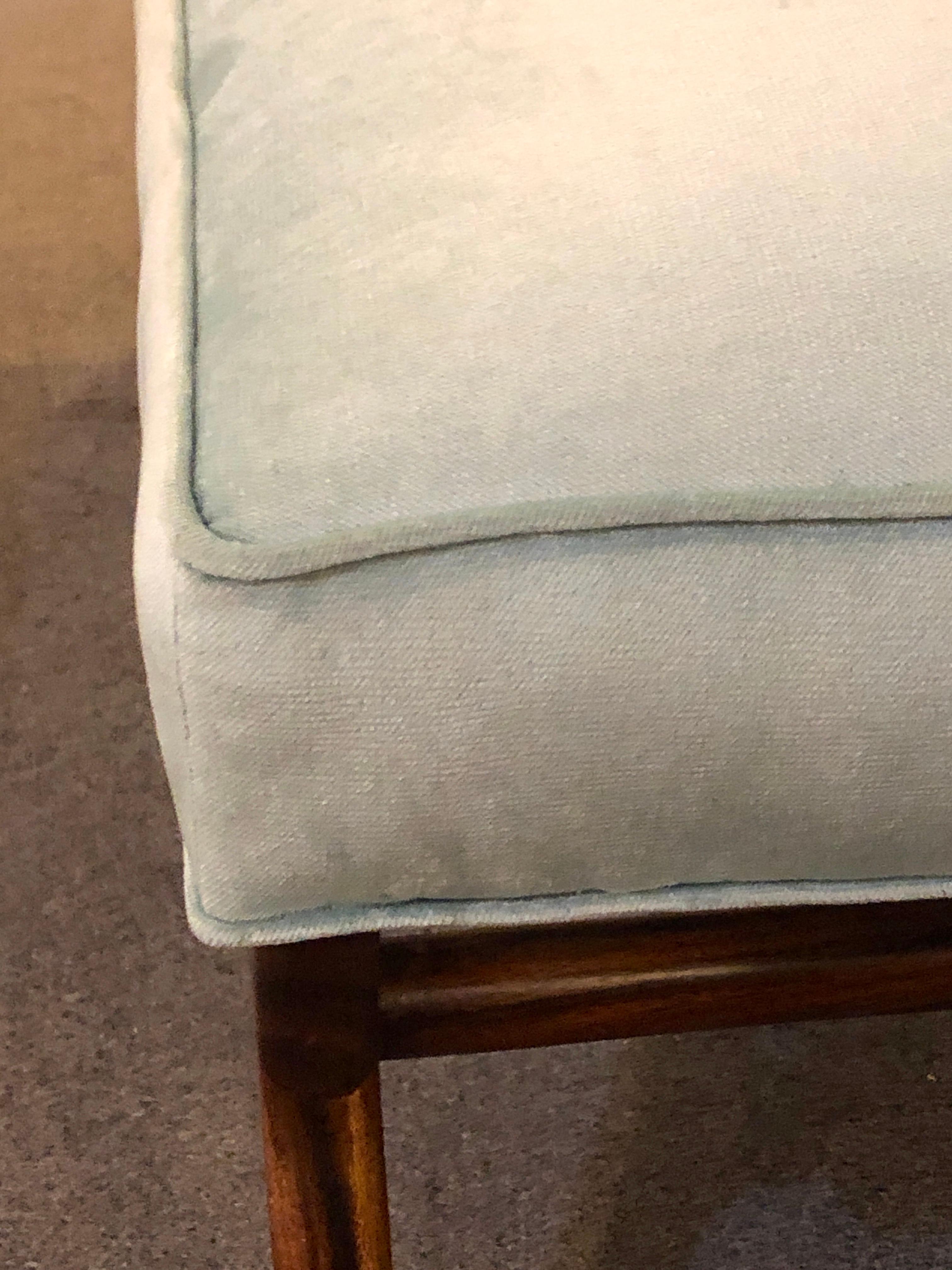 Mid-Century Modern Window Bench or Footstool in New Upholstered 3