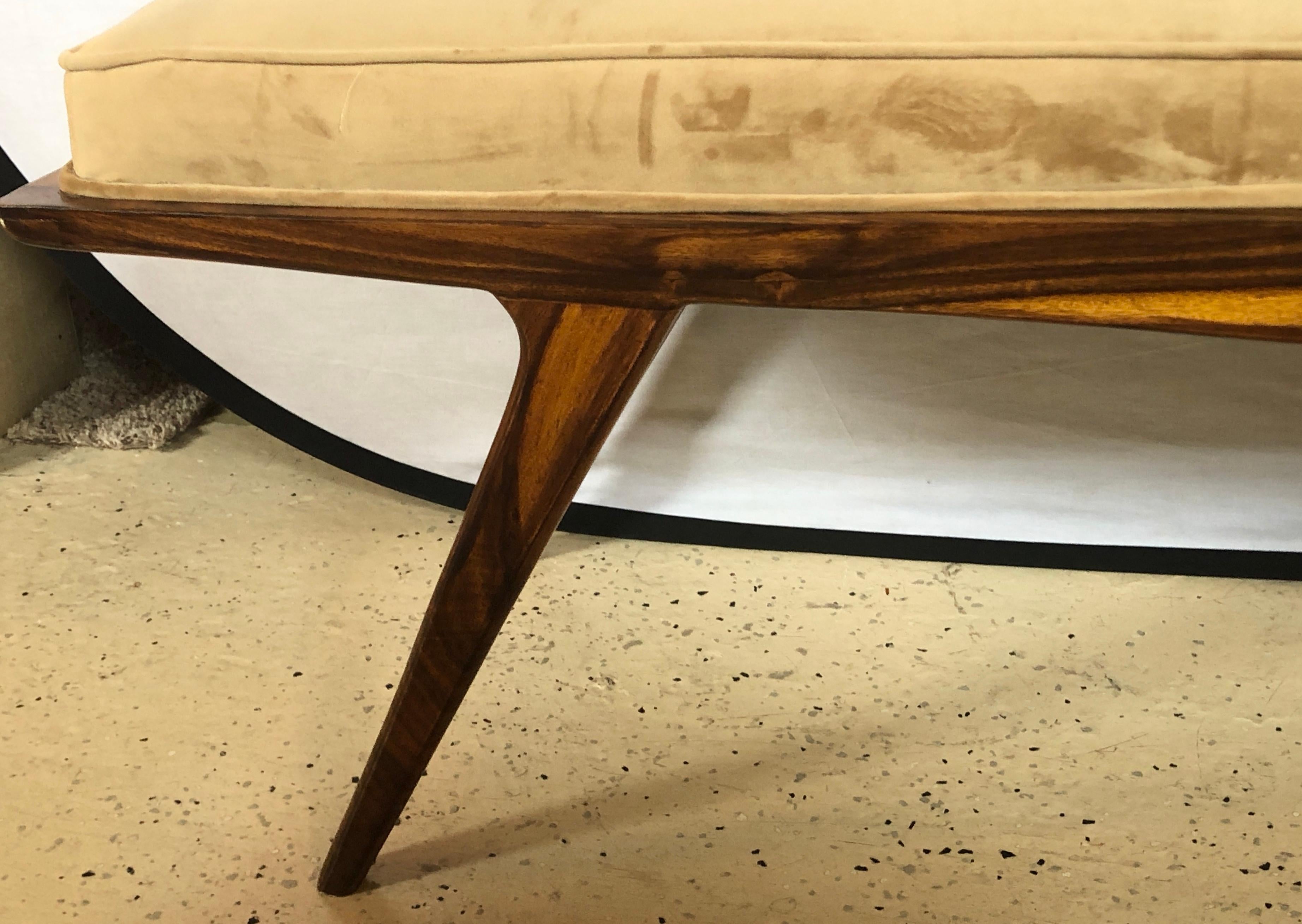 Mid-Century Modern Window Bench or Footstool in Newly Upholstered 9