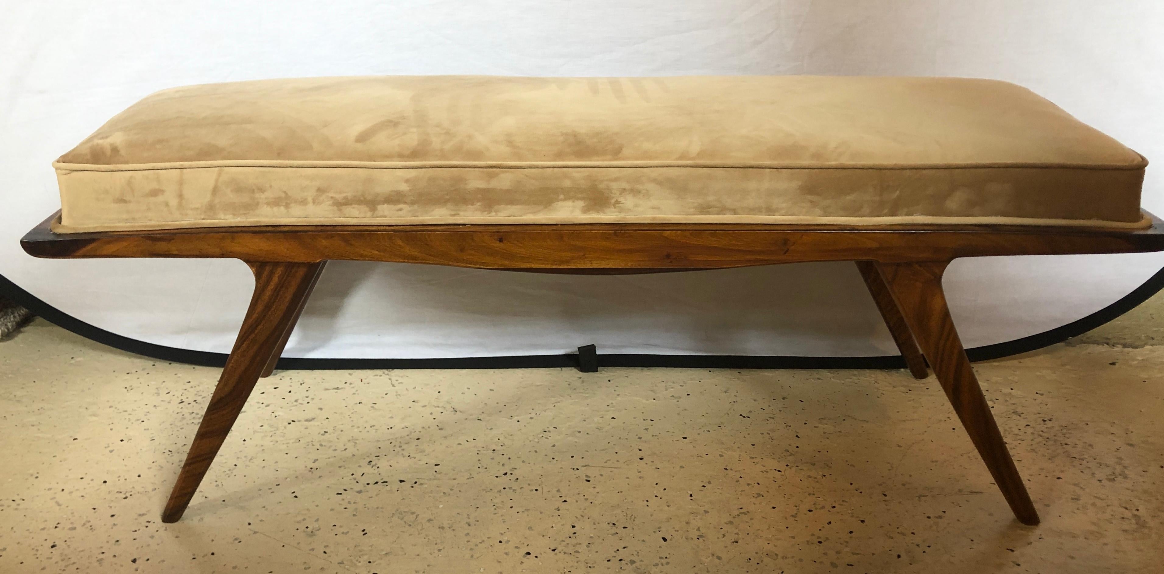 20th Century Mid-Century Modern Window Bench or Footstool in Newly Upholstered