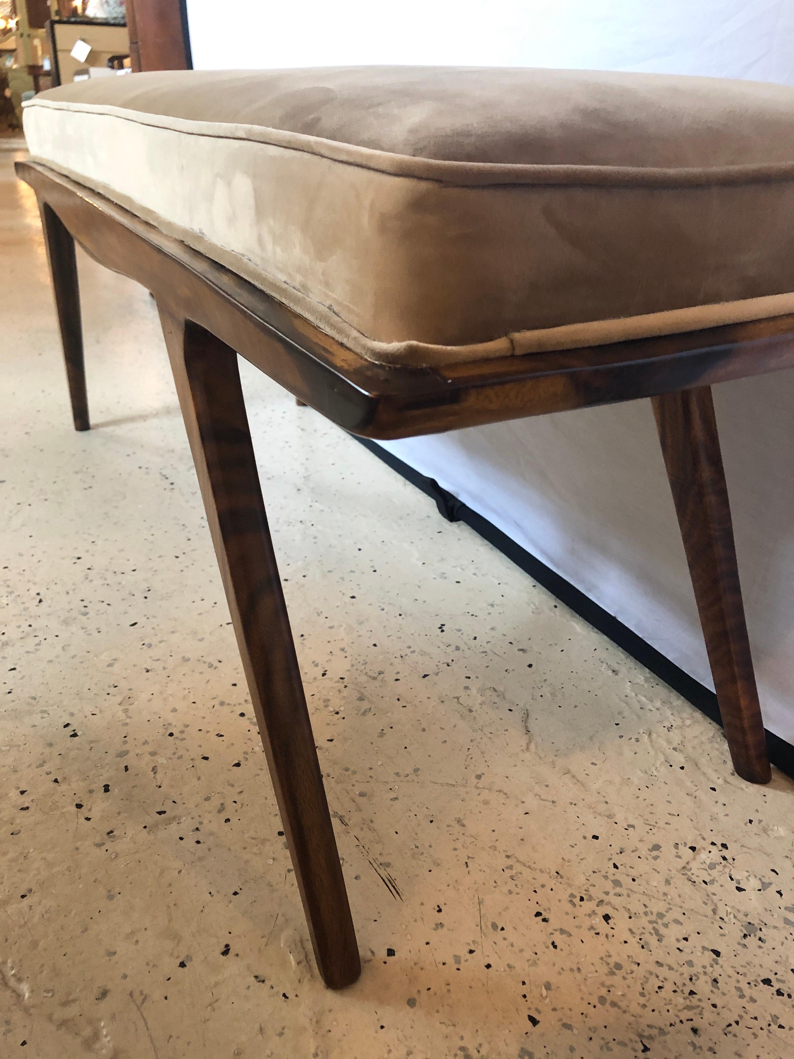 Mid-Century Modern Window Bench or Footstool in Newly Upholstered 3