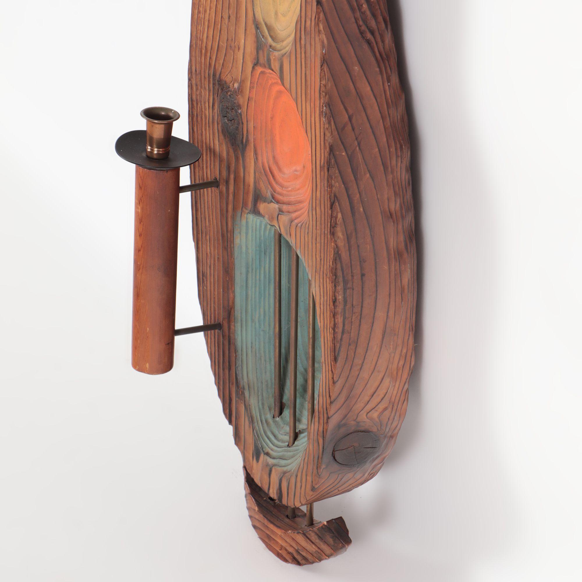 Mid-20th Century Mid-Century Modern Witco Tiki Guitar/Mandolin Wall Sculpture or Candle Holder