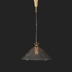 A Mid-Century Murano Glass Spiral Shade Pendant Light