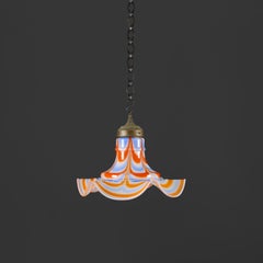 A Mid-Century Murano Glass Trecolore Hanging Pendant