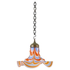 A Mid-Century Murano Glass Trecolore Hanging Pendant