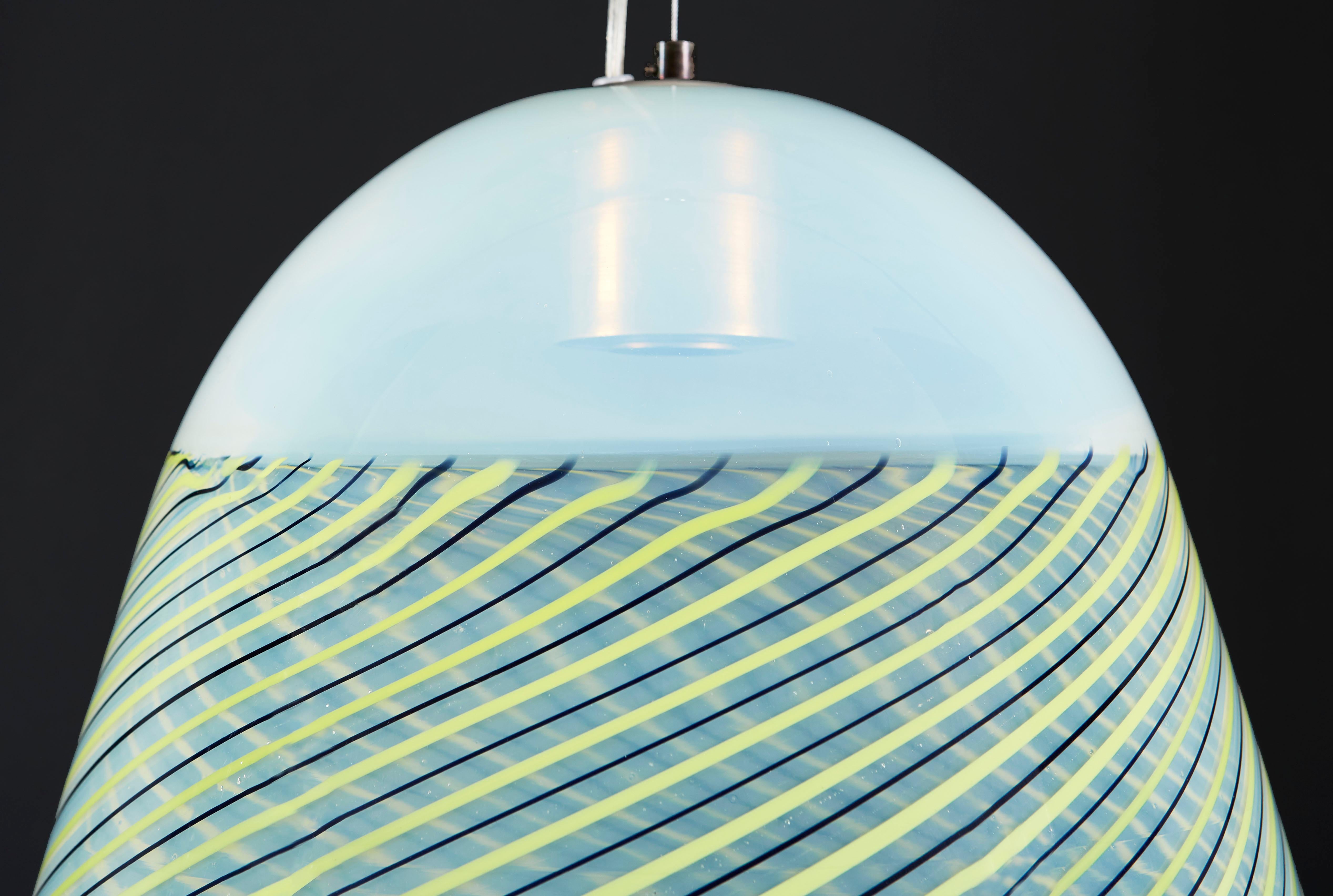 Murano Glass Mid-Century Murano Opalescent Glass Hanging Lantern For Sale