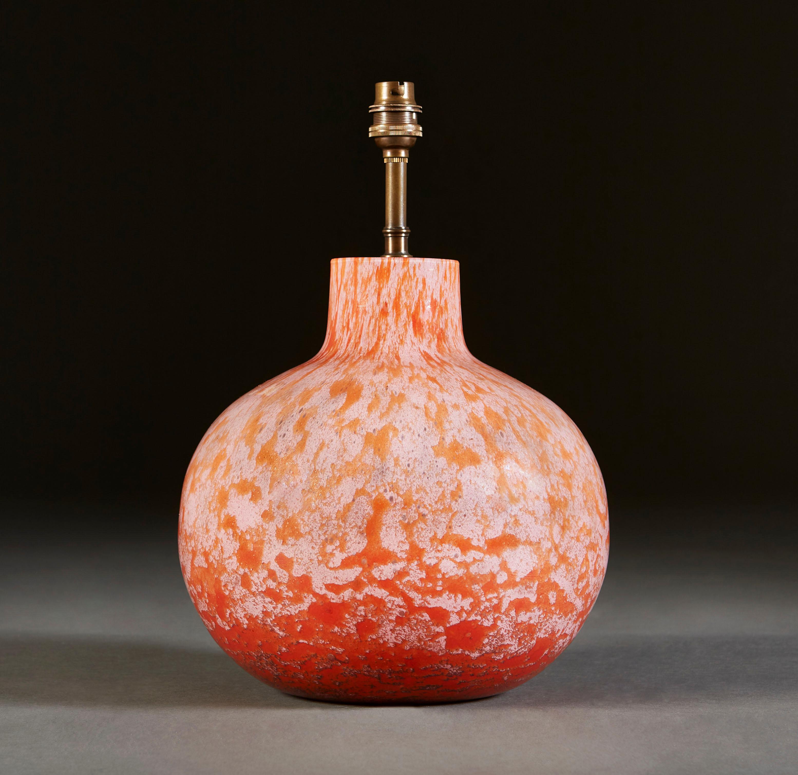 Italian Mid-Century Murano Pink Glass Lamp For Sale