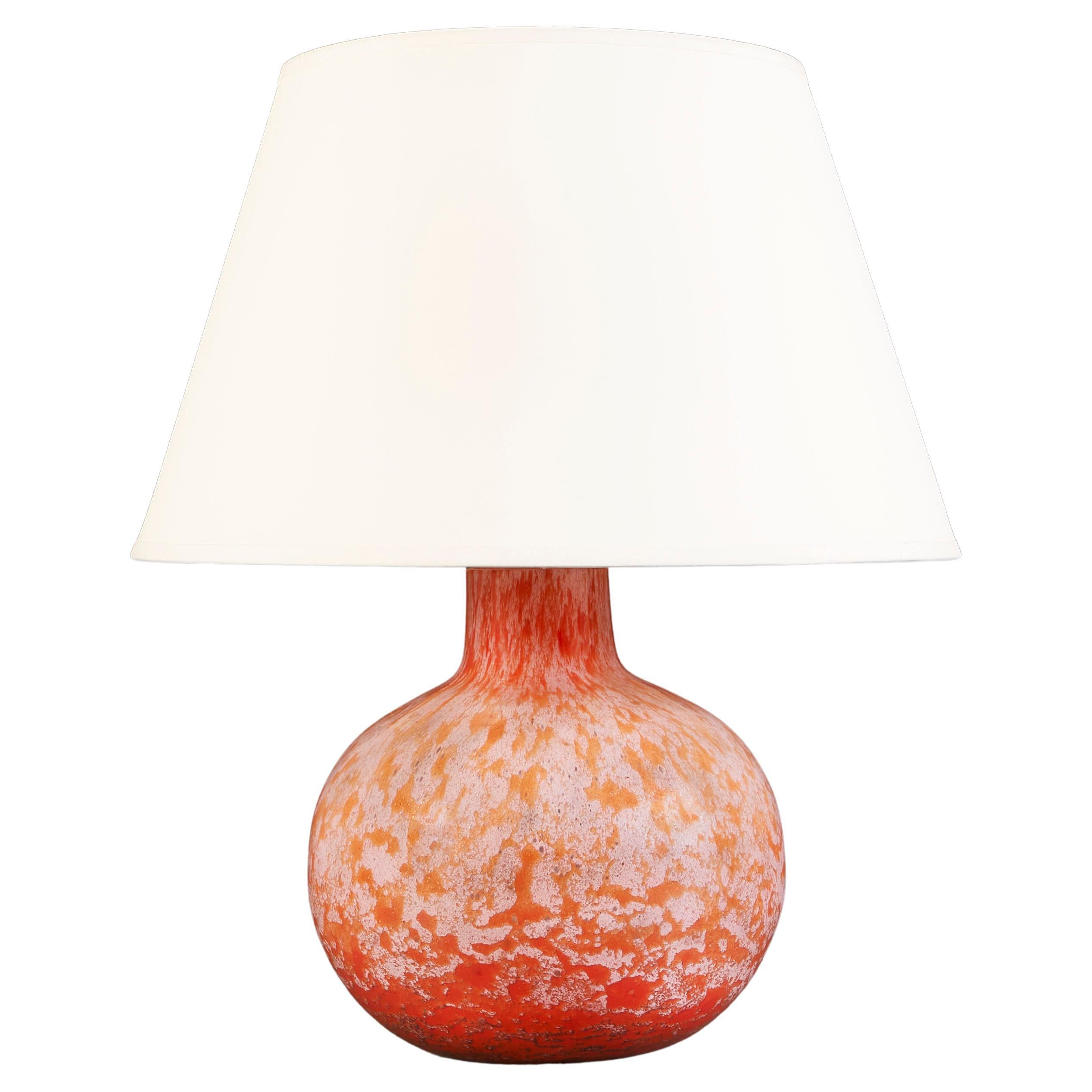 Lampe en verre de Murano rose du milieu du siècle dernier