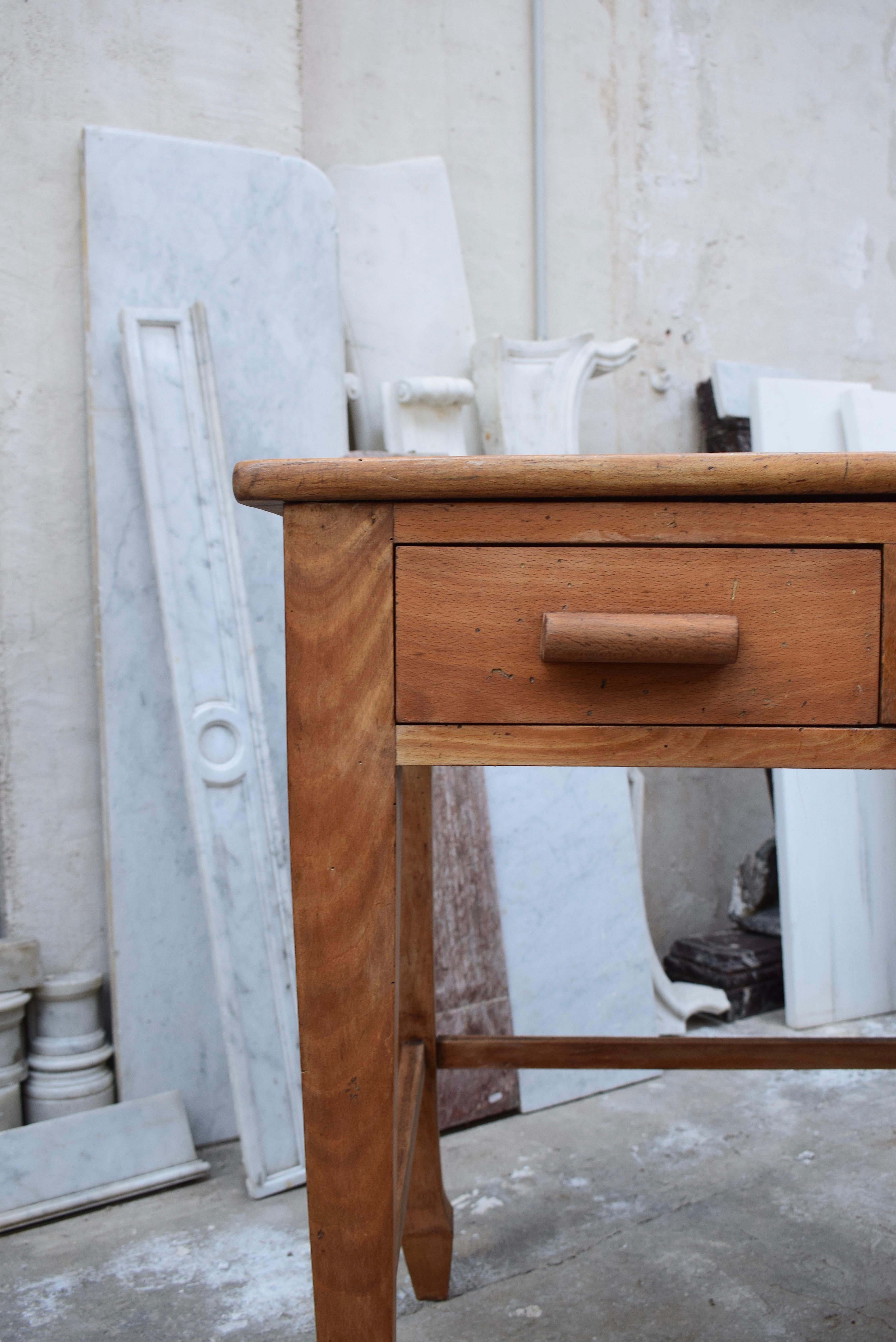 Midcentury Oak Wood Teachers School Desk 4