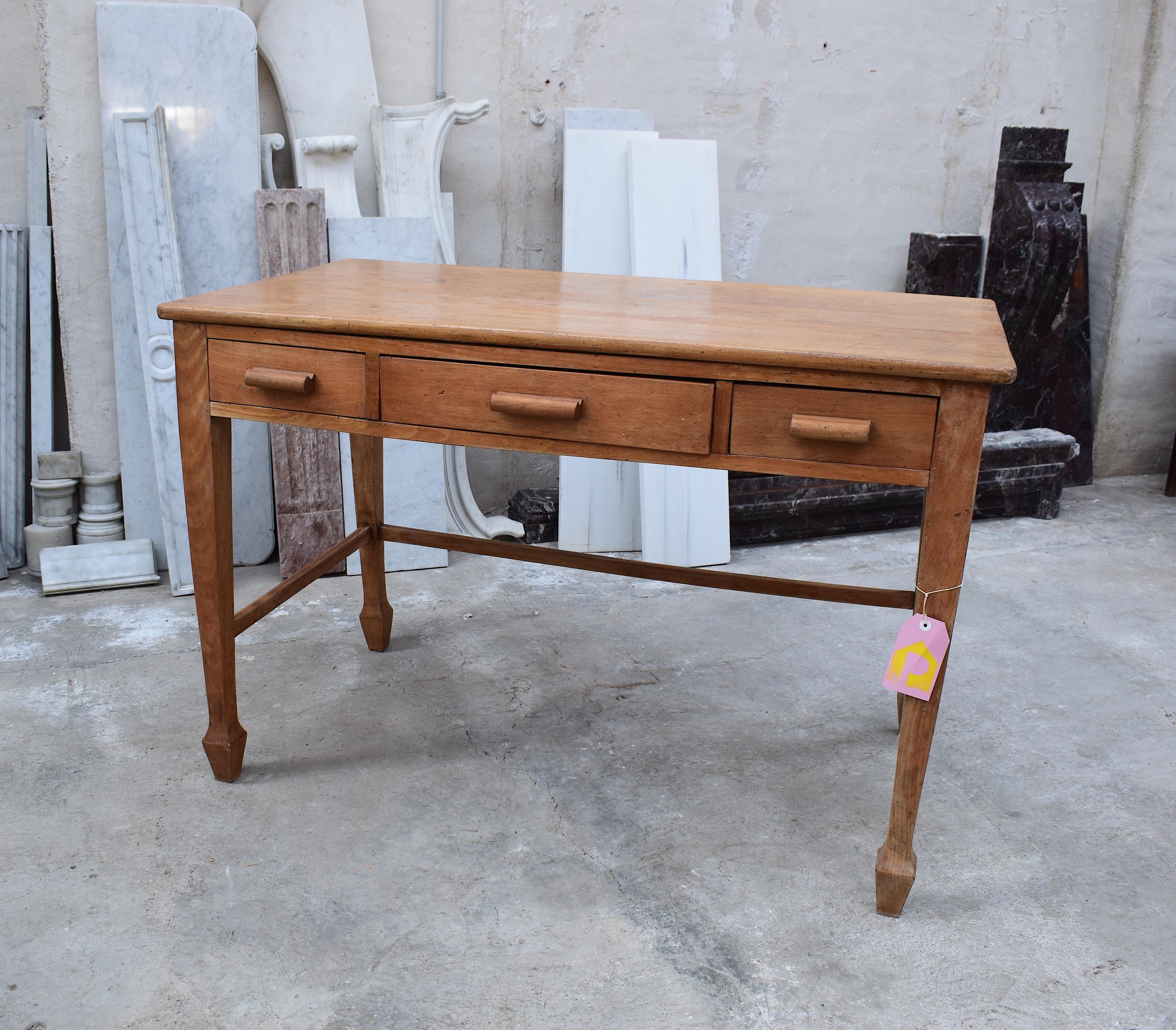 20th Century Midcentury Oak Wood Teachers School Desk