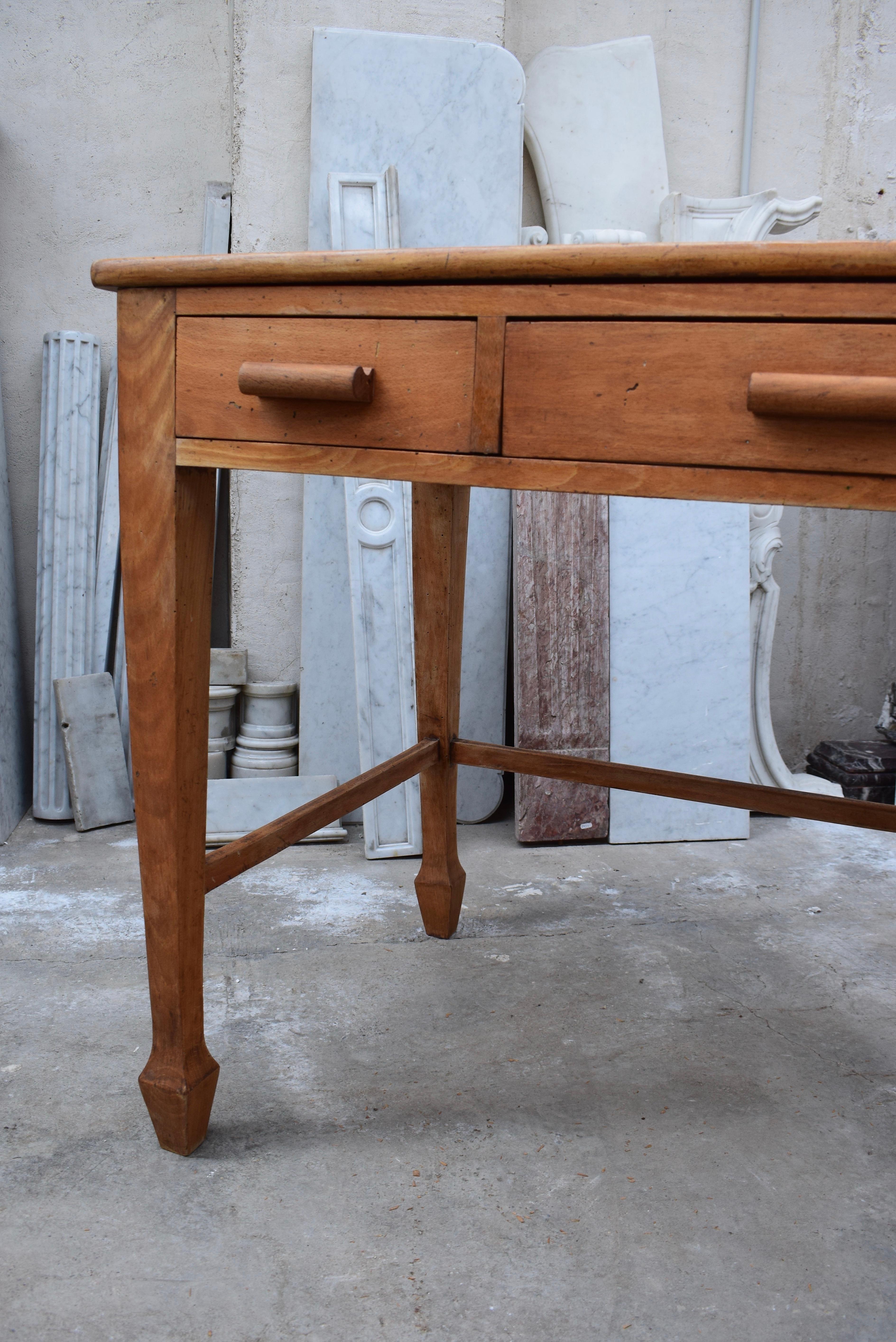 Midcentury Oak Wood Teachers School Desk 2