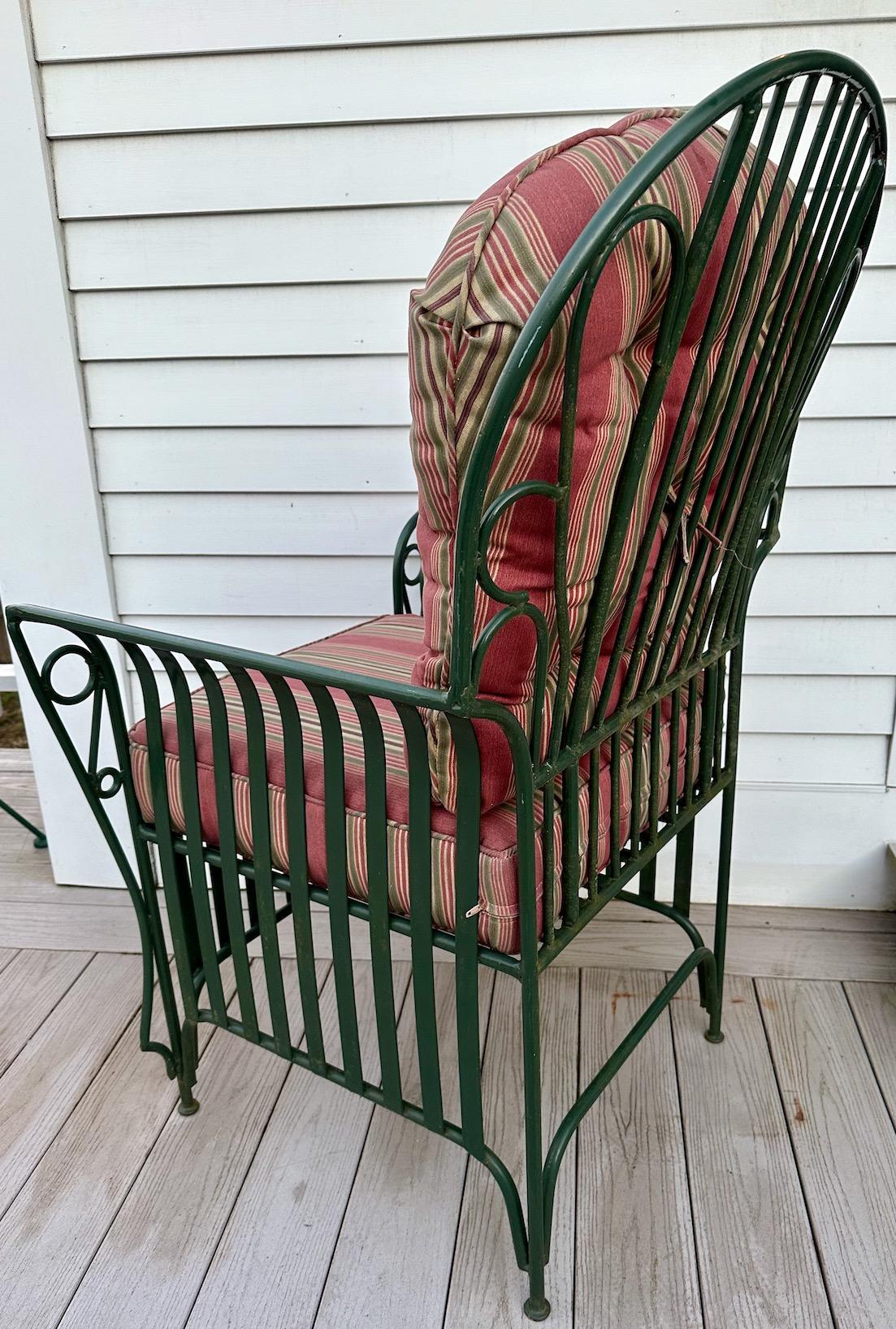 20th Century A Mid Century  Pair of Oversized Wrought Iron Patio Chairs For Sale
