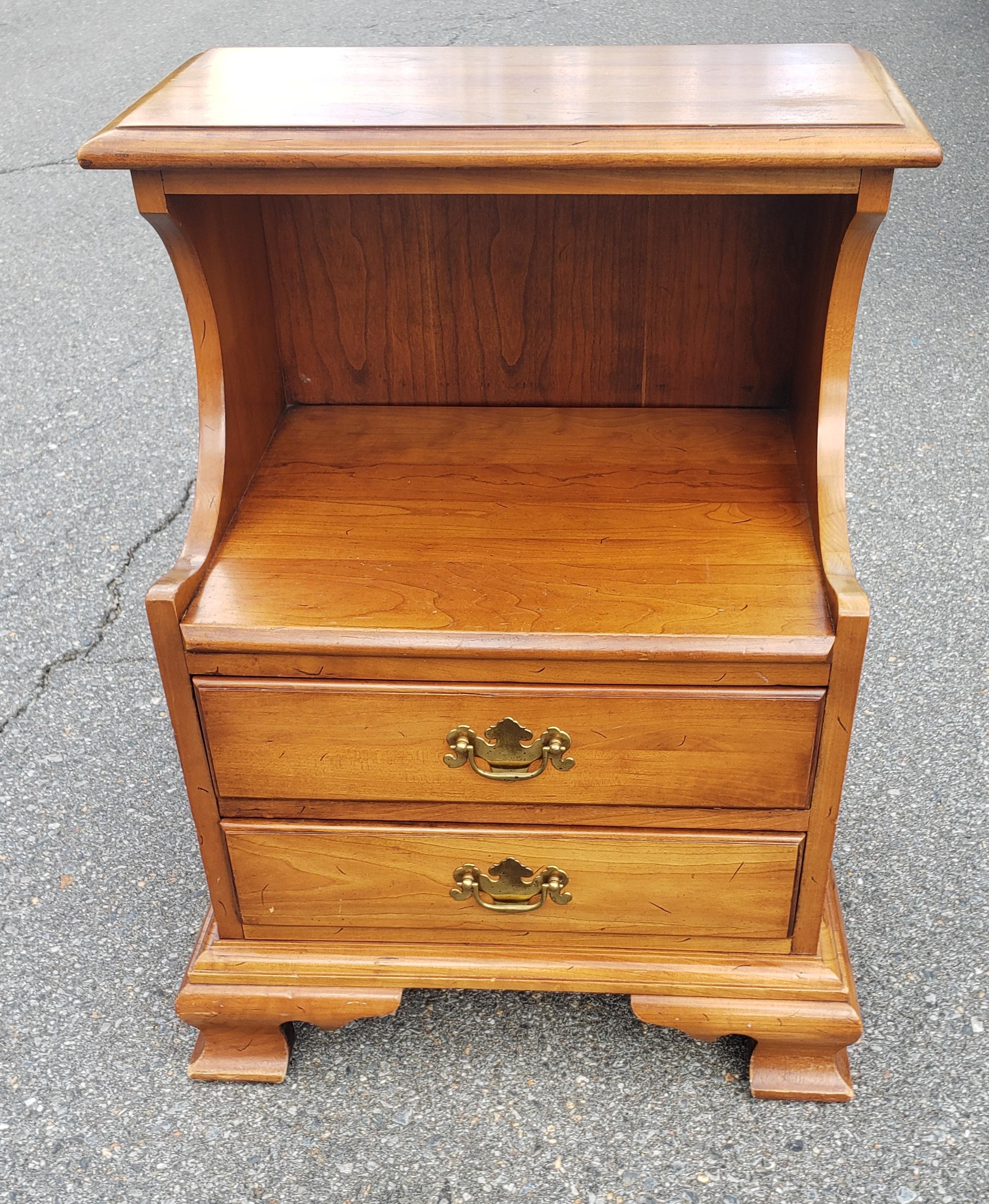 Midcentury Refinished Chippendale 8-Drawer Light Wild Cherry Double Dresser For Sale 4