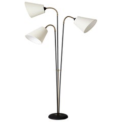 Vintage Midcentury Scandinavian 3-Light Floor Lamp