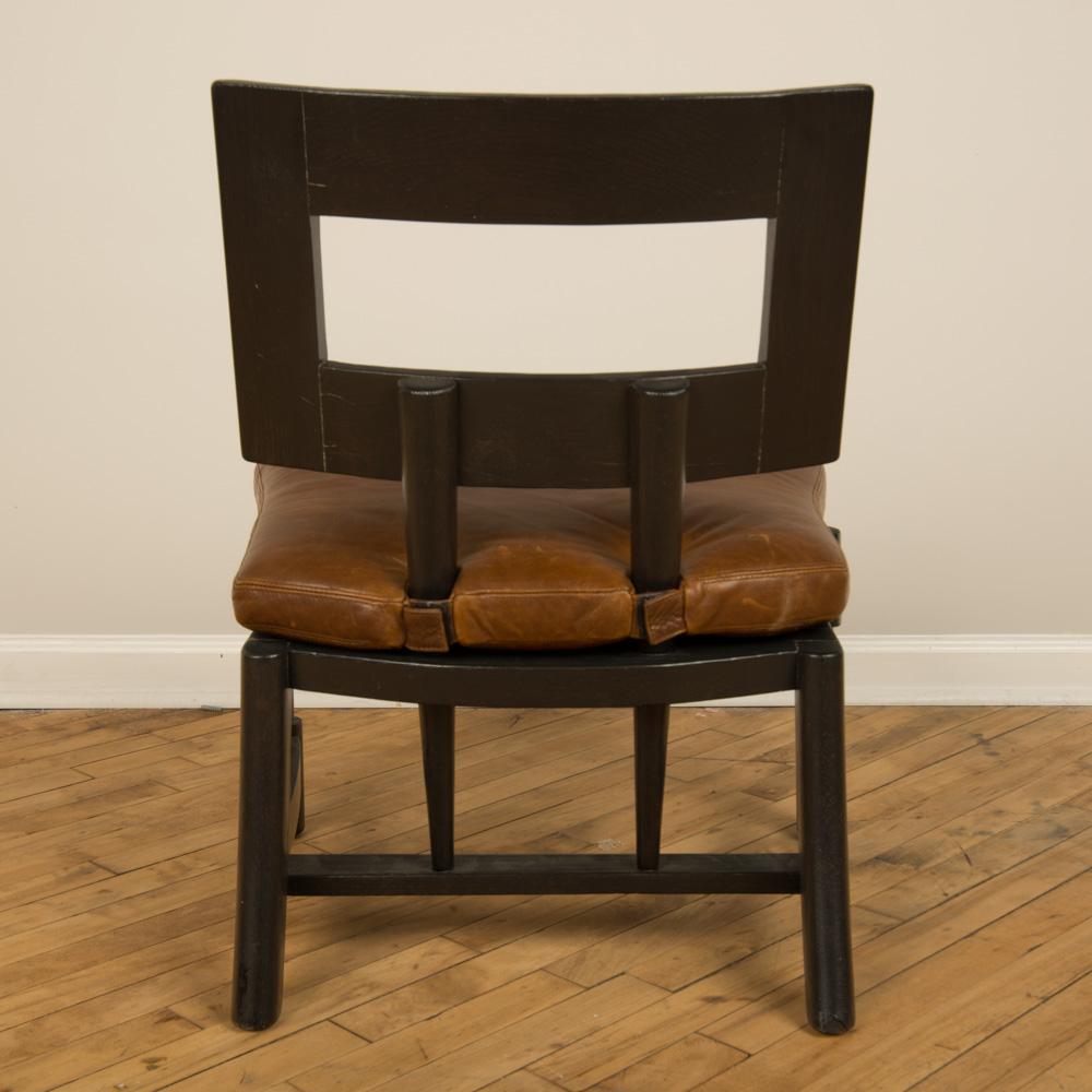 Midcentury Single Armchair with Leather Seat, circa 1950 For Sale 2