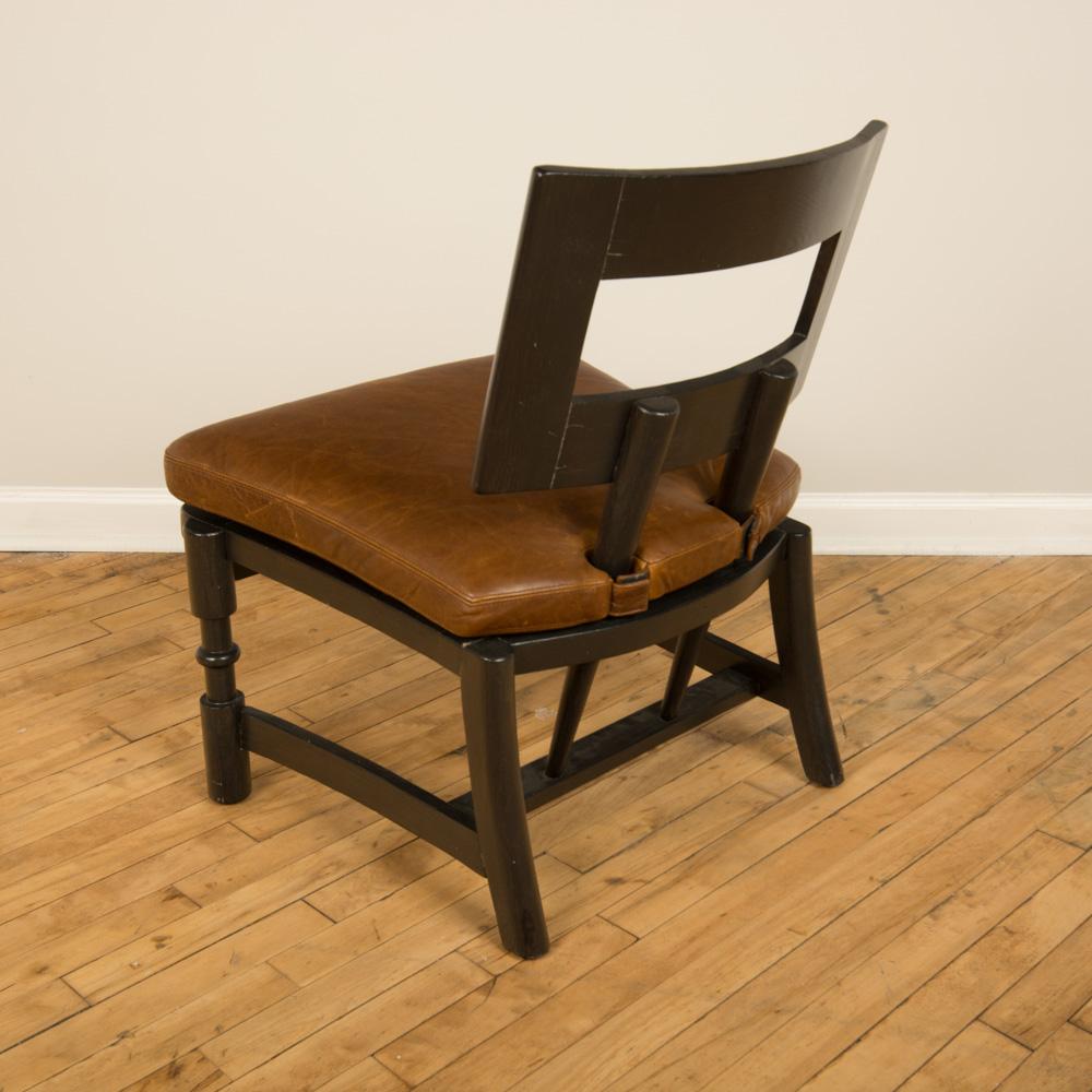 Midcentury Single Armchair with Leather Seat, circa 1950 For Sale 3