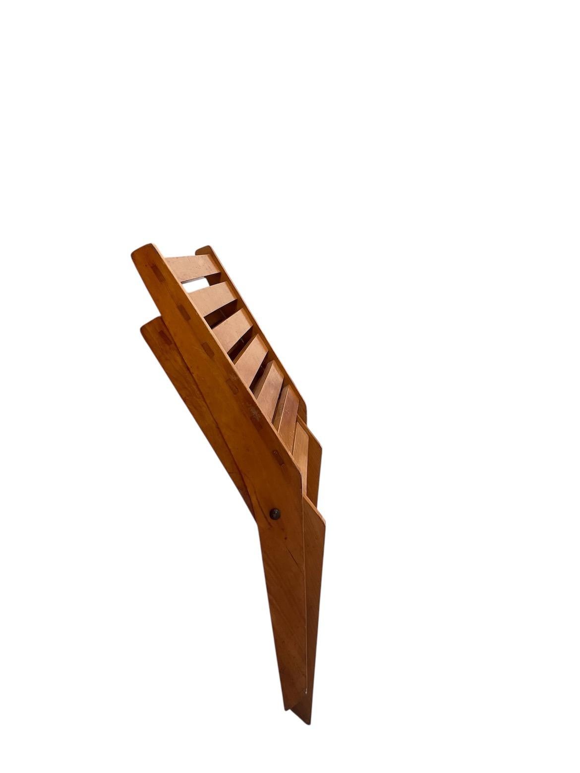 20th Century A Mid-Century Slatted Folding scissor Chair For Sale