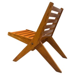 A Mid-Century Slatted Folding scissor Chair