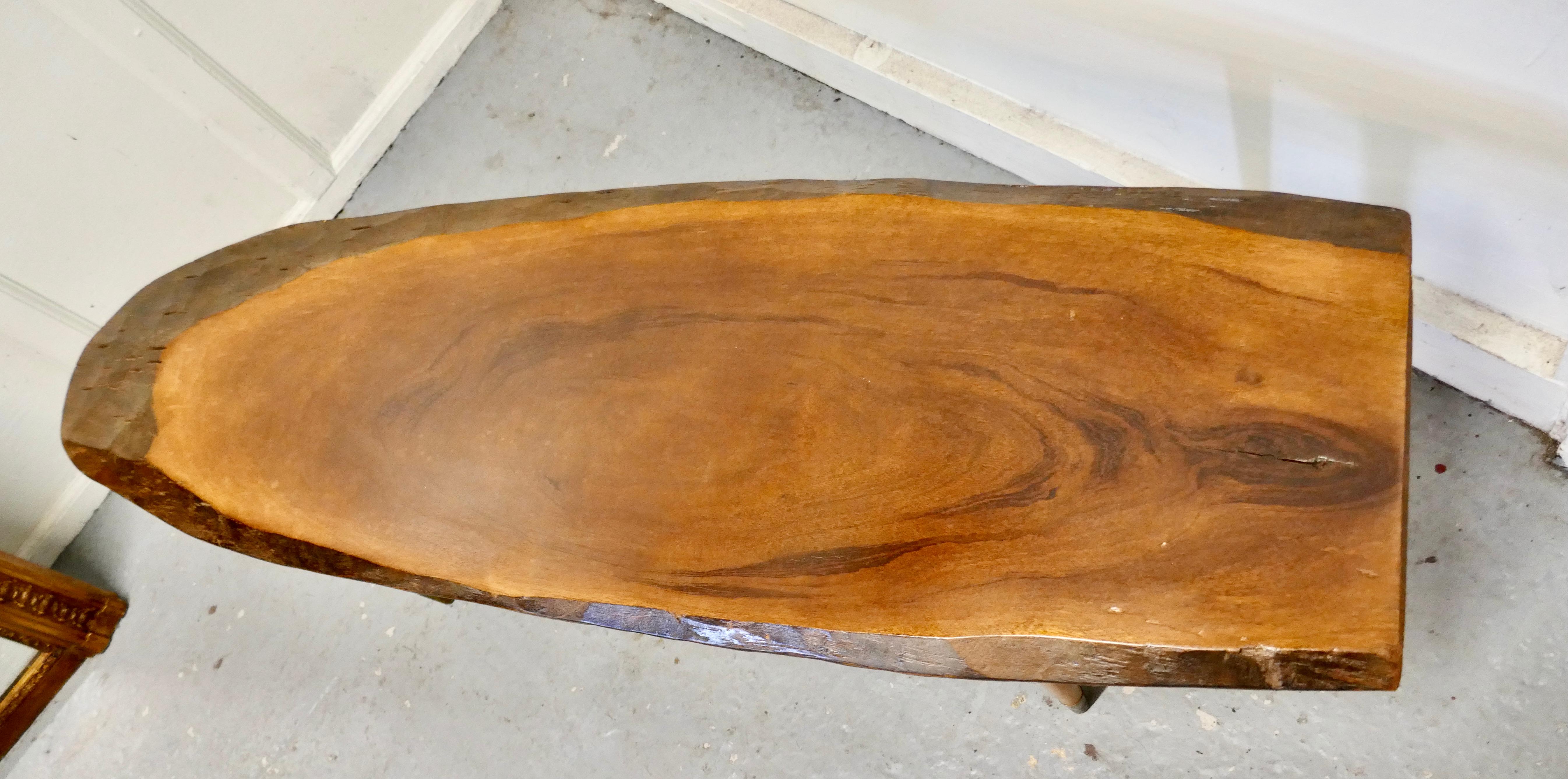 Mid Century Slice of Fruitwood Coffee Table For Sale 2
