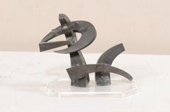 Midcentury Small-Sized Abstract European Bronze Sculpture
