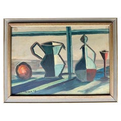 Natura morta di metà secolo di Harry Lennart Persson, 1958, olio su tavola.