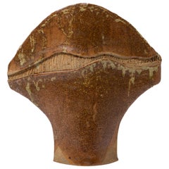 Midcentury Stoneware Freeform Vase, Signed Pichon