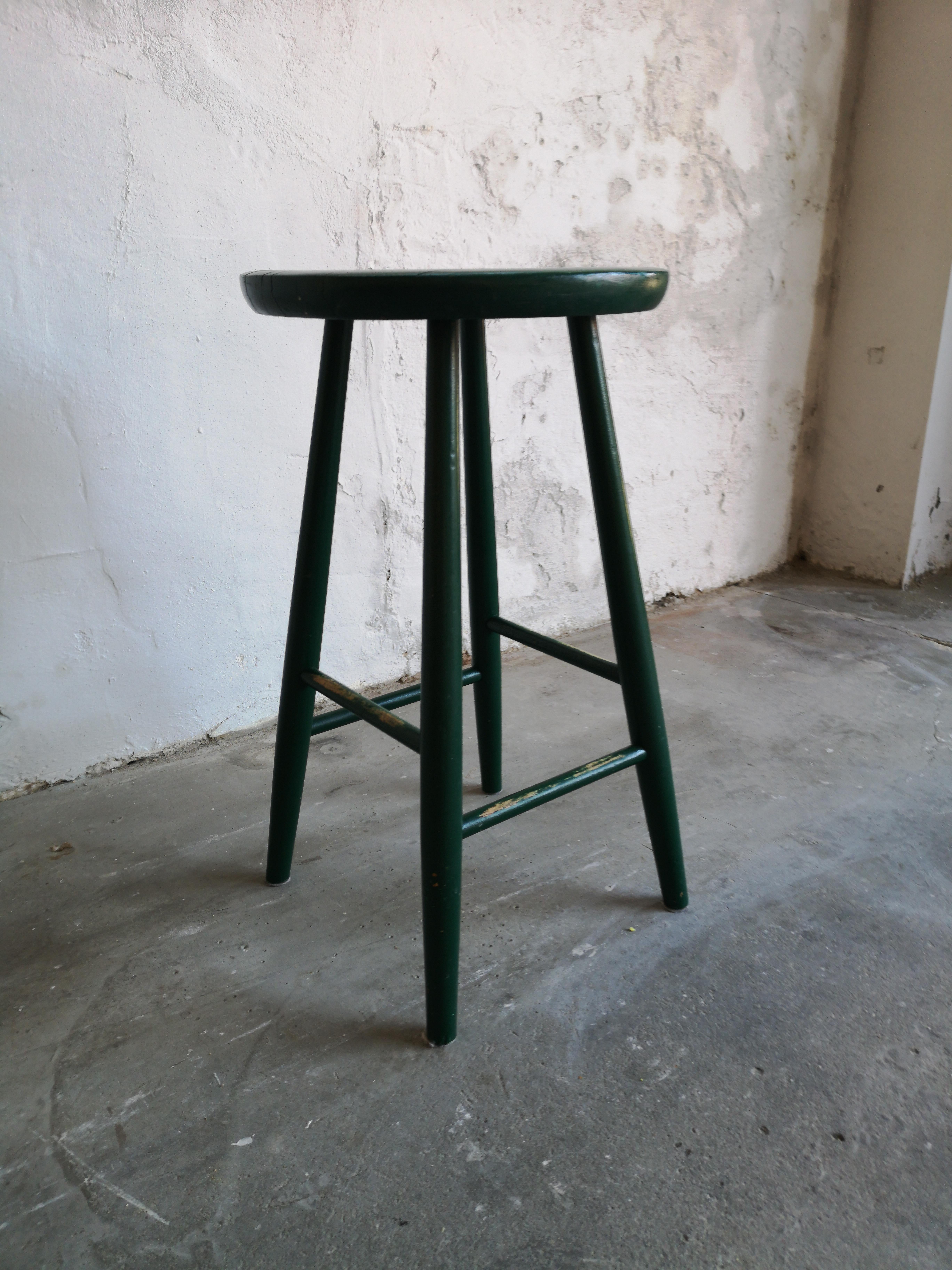 A lovely midcentury stool made by Hagafors Stolfabriken in Sweden. The designer is unknown, but Hagafors is known to have manufactured stools in similar style designed by Ilmari Tapiovaara.
