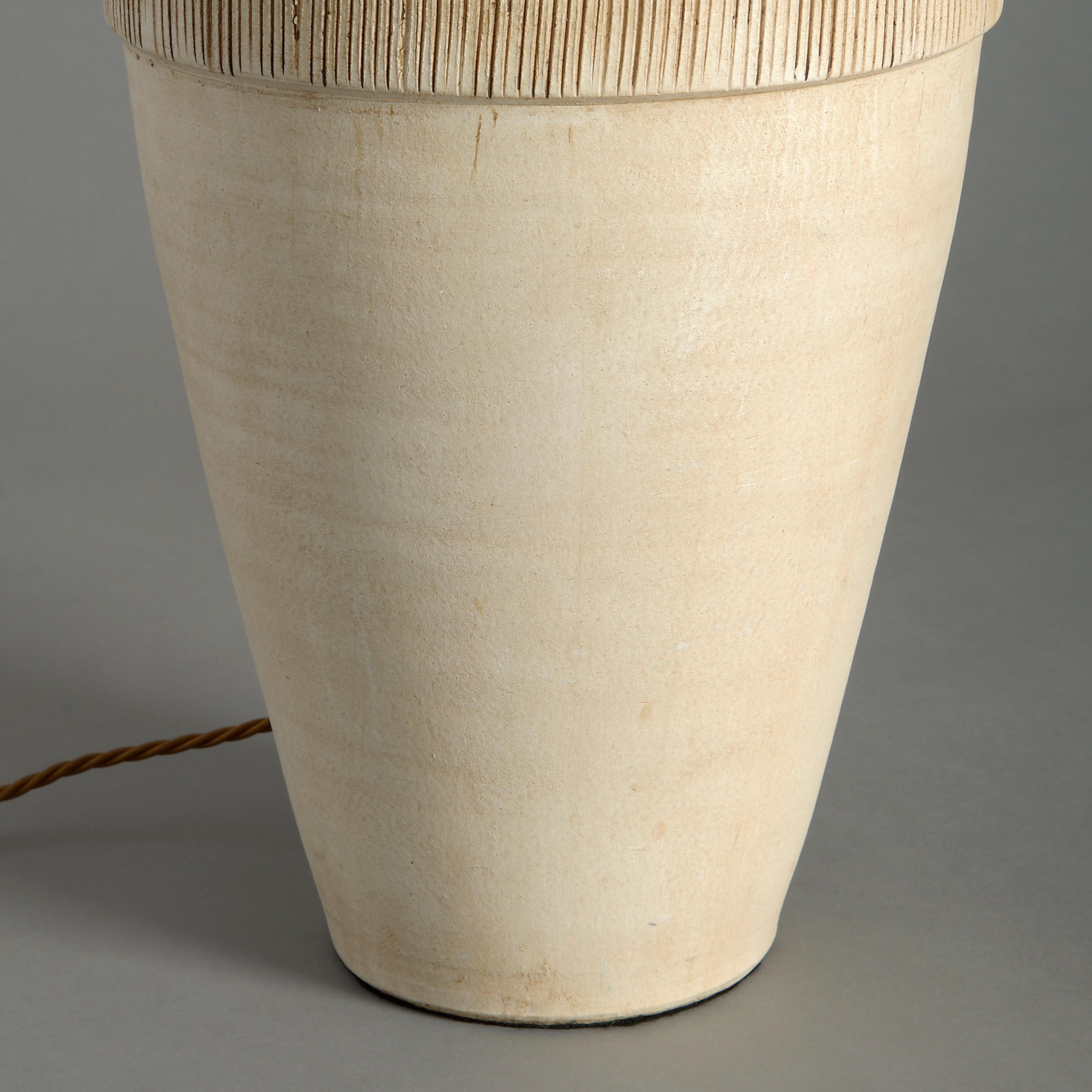 English Midcentury Studio Pottery Vase as a Lamp