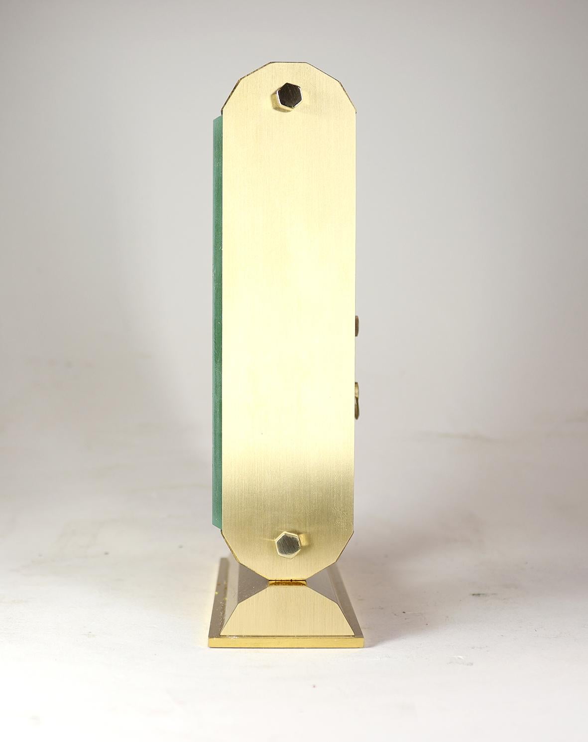 Beveled A Mid-Century Swiss Inline Skeleton Timepiece For Sale