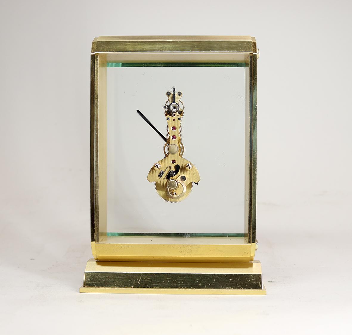 A Mid-Century Swiss Inline Skeleton Timepiece In Good Condition For Sale In Amersham, GB