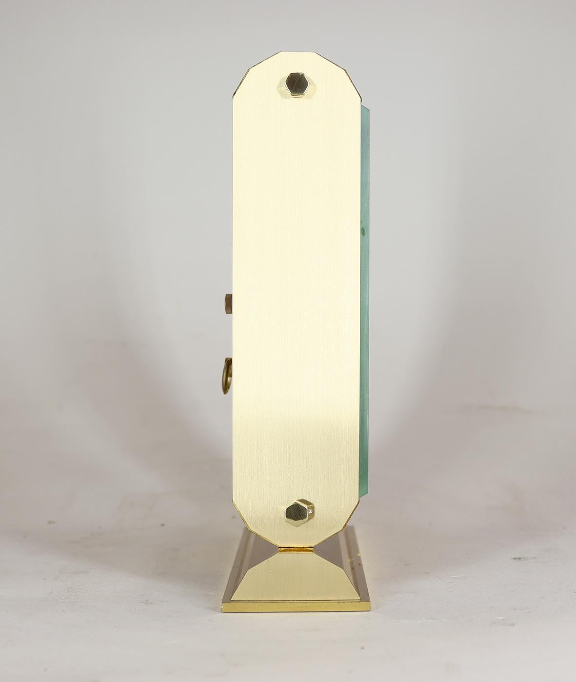 Mid-20th Century A Mid-Century Swiss Inline Skeleton Timepiece For Sale