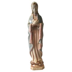 Midcentury Tall Madonna Virgin Mary Made of Fine Ceramic