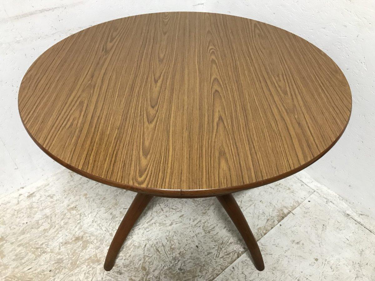 Mid-Century Modern Midcentury Teak Extending Dining Table with Organic Style Cross Frame Legs For Sale