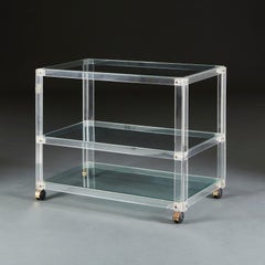 Mid-Century Three Tier Perspex Trolley