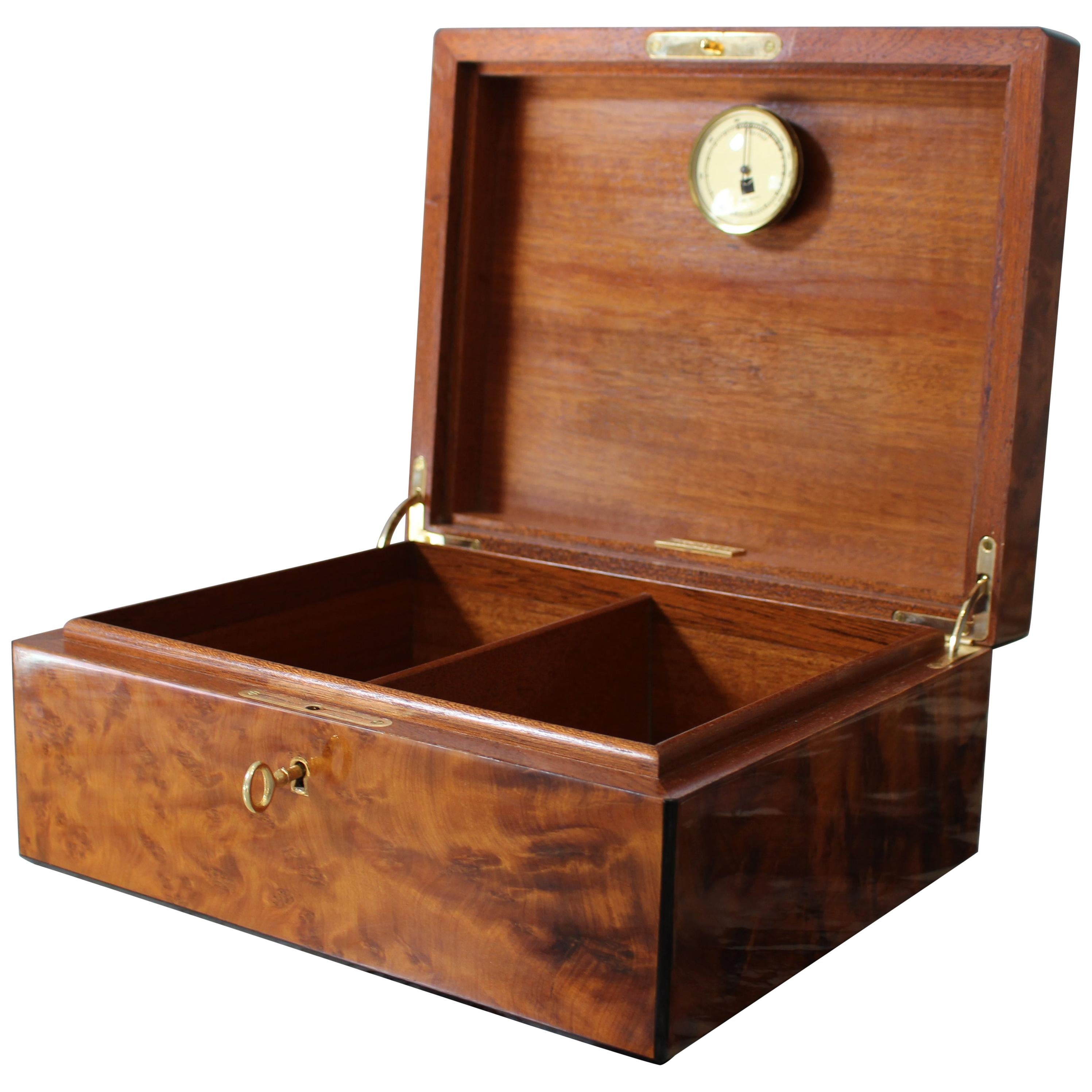 Midcentury Tiffany & Co. Burr Walnut Cigar Box