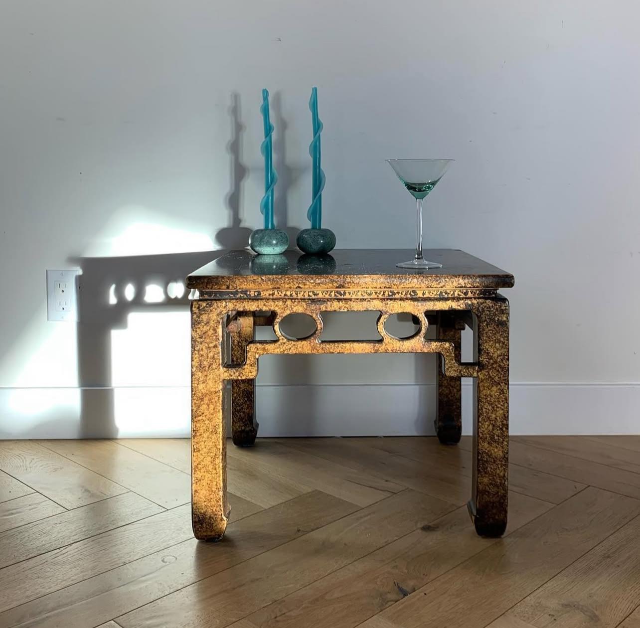 A mid century tortoise-shell lacquer side table by Henredon, circa 1970 4