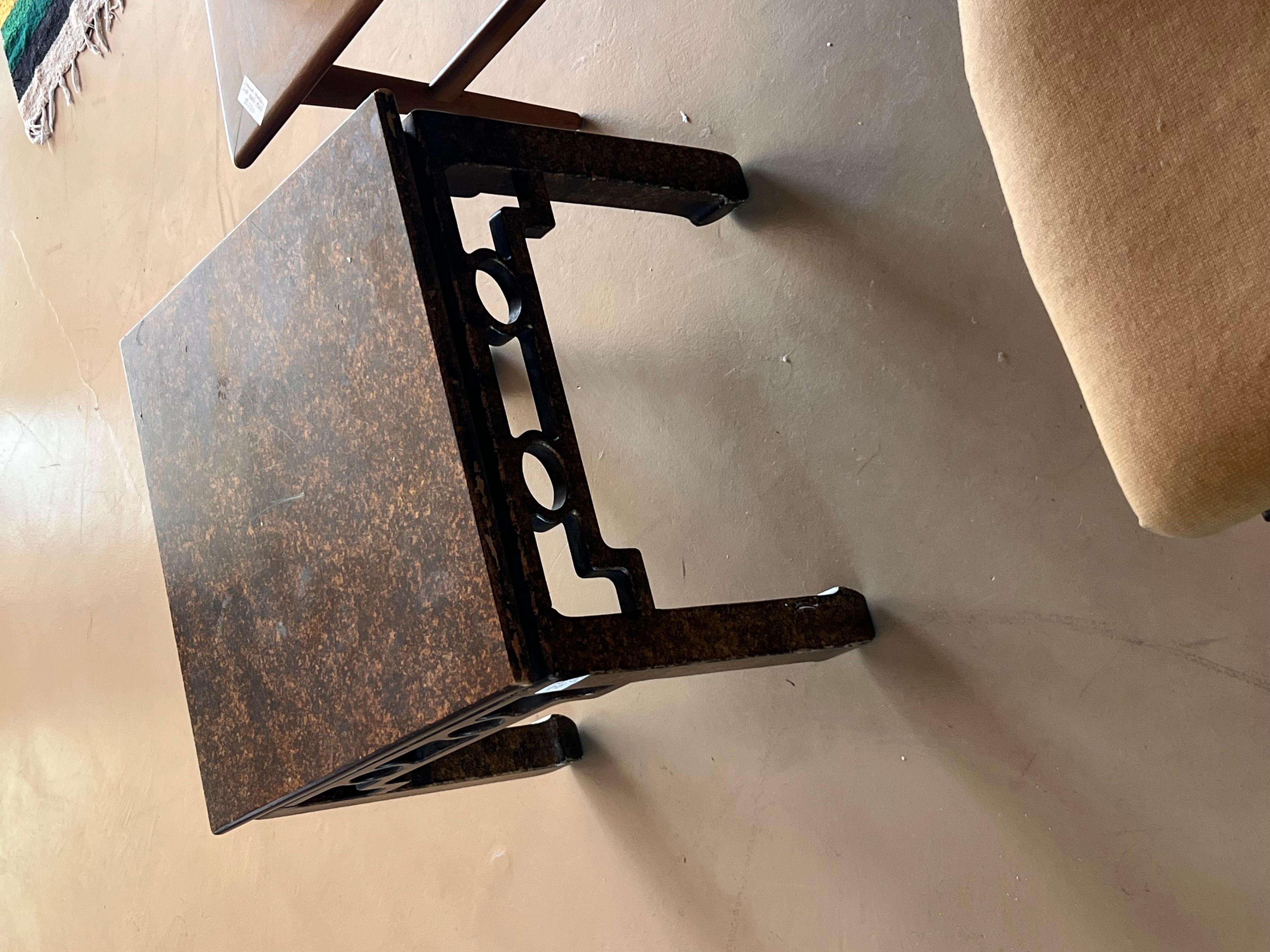 A mid century tortoise-shell lacquer side table by Henredon, circa 1970 8