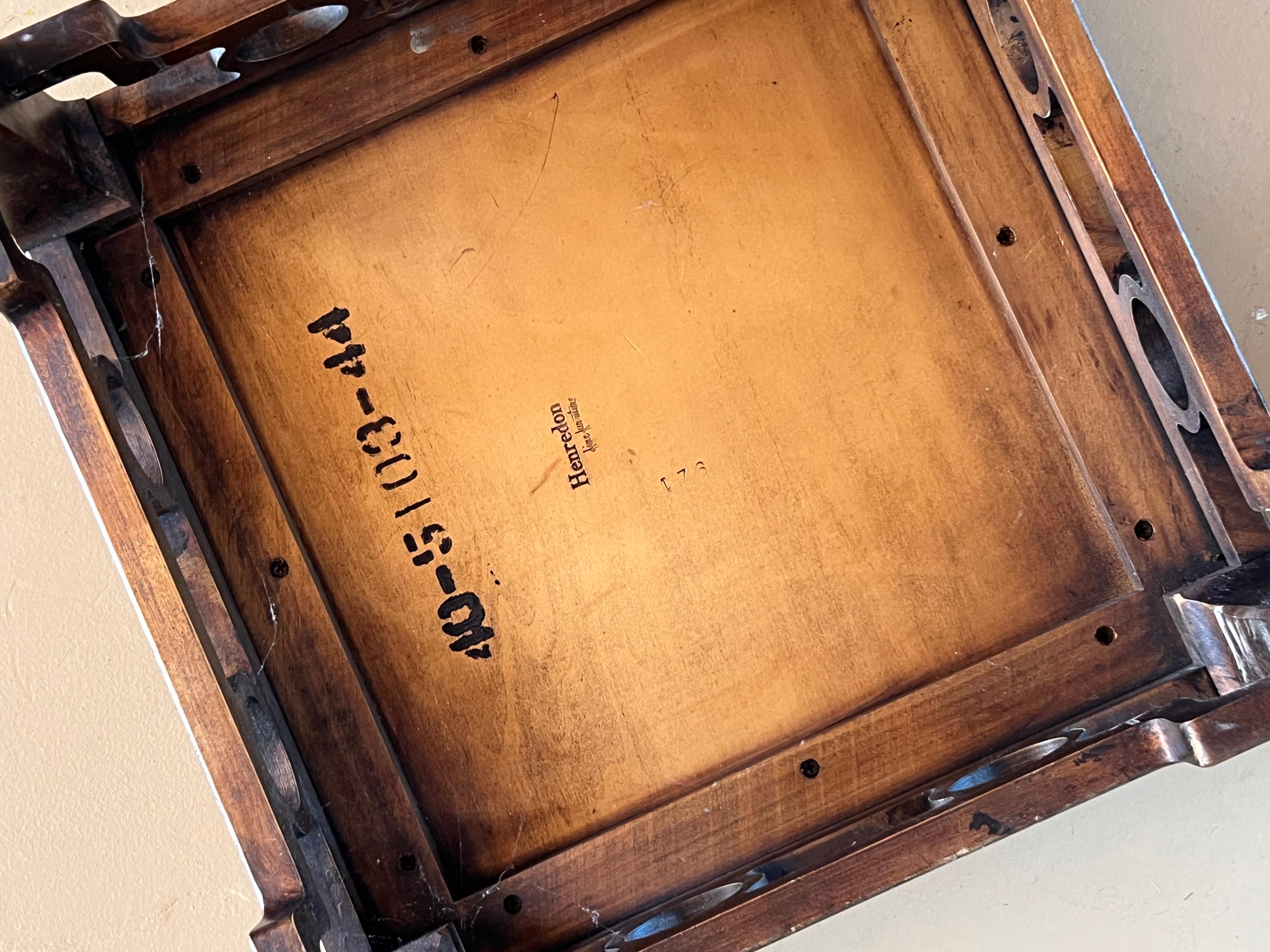 A mid century tortoise-shell lacquer side table by Henredon, circa 1970 9
