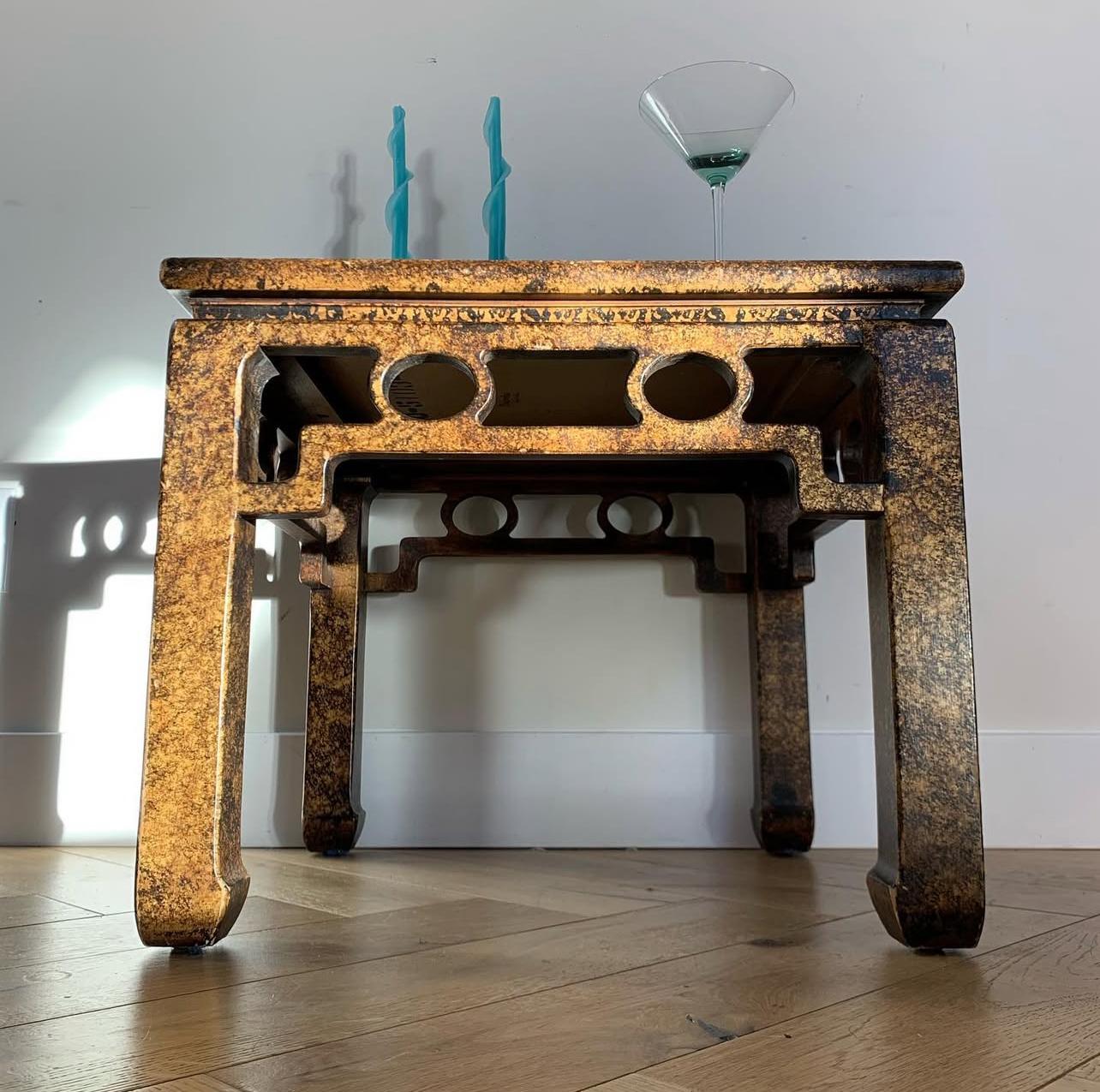 Mid-Century Modern A mid century tortoise-shell lacquer side table by Henredon, circa 1970