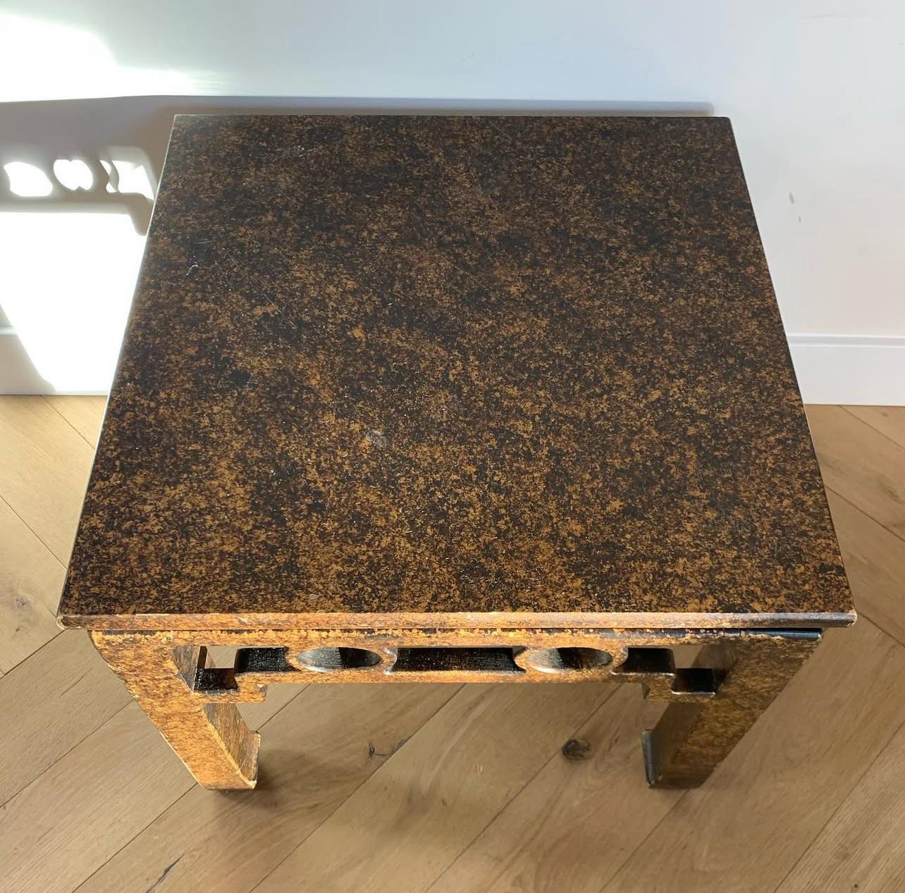A mid century tortoise-shell lacquer side table by Henredon, circa 1970 1