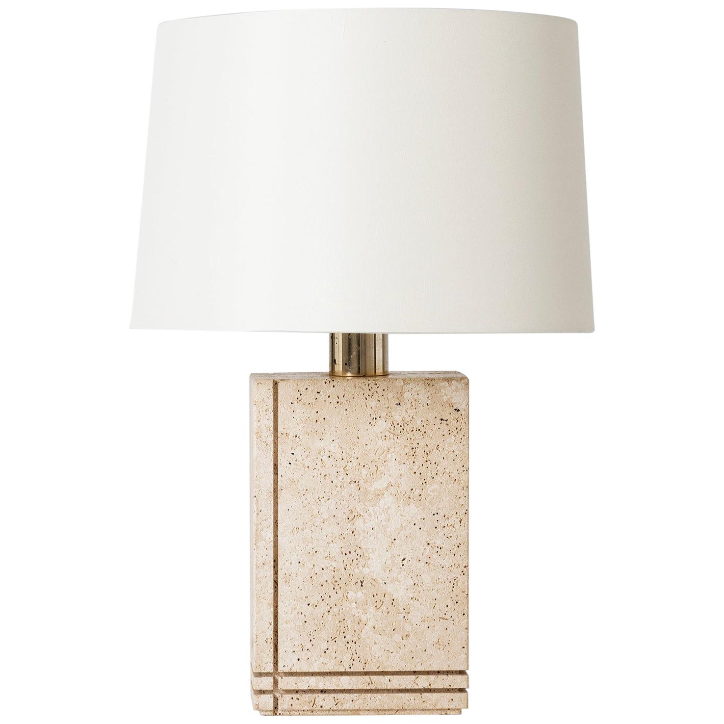 Midcentury Travertine Table Lamp by Fratelli Manelli at 1stDibs
