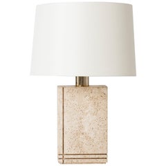 Midcentury Travertine Table Lamp by Fratelli Manelli