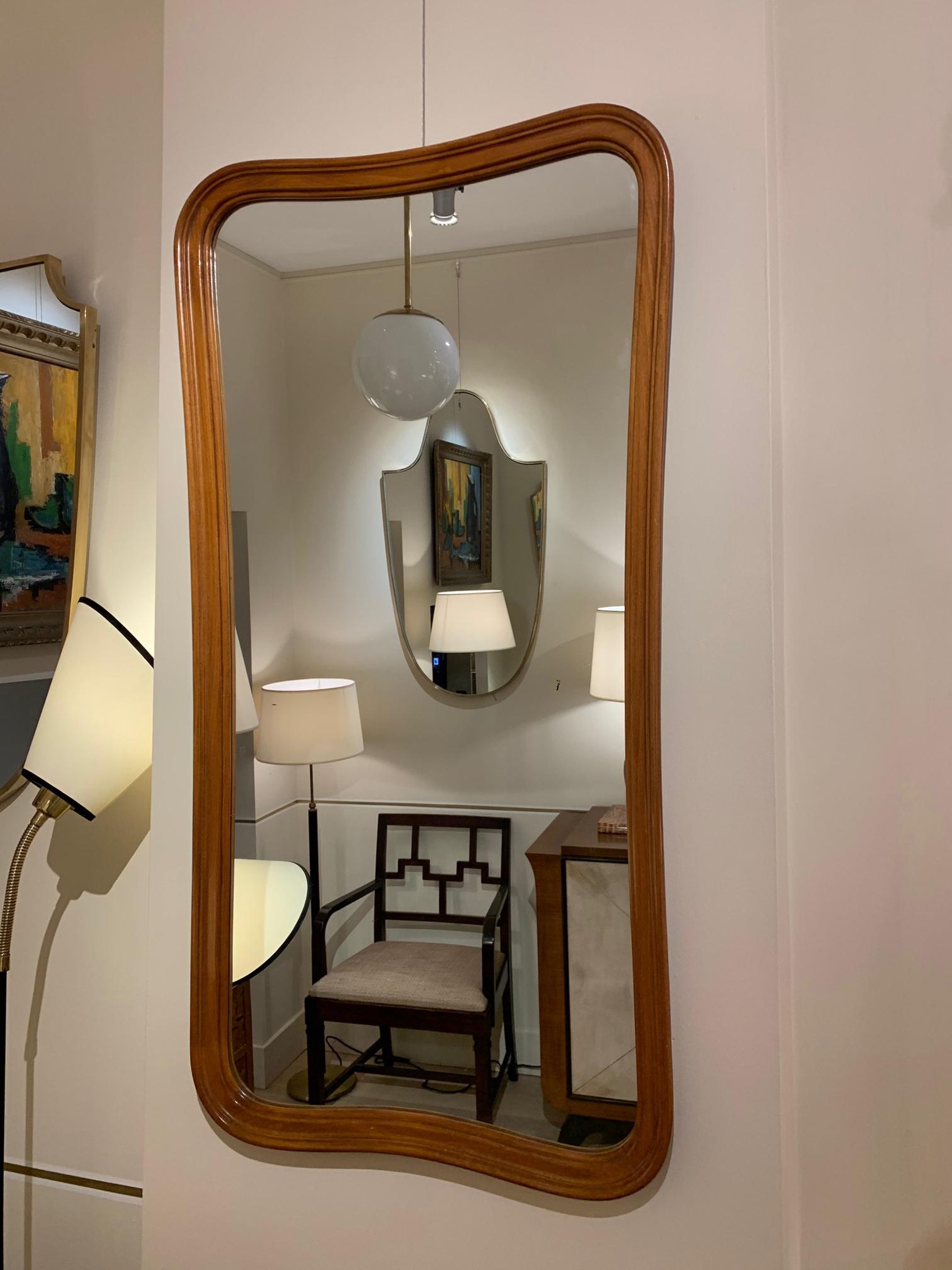 Swedish Midcentury Undulating Form Mirror