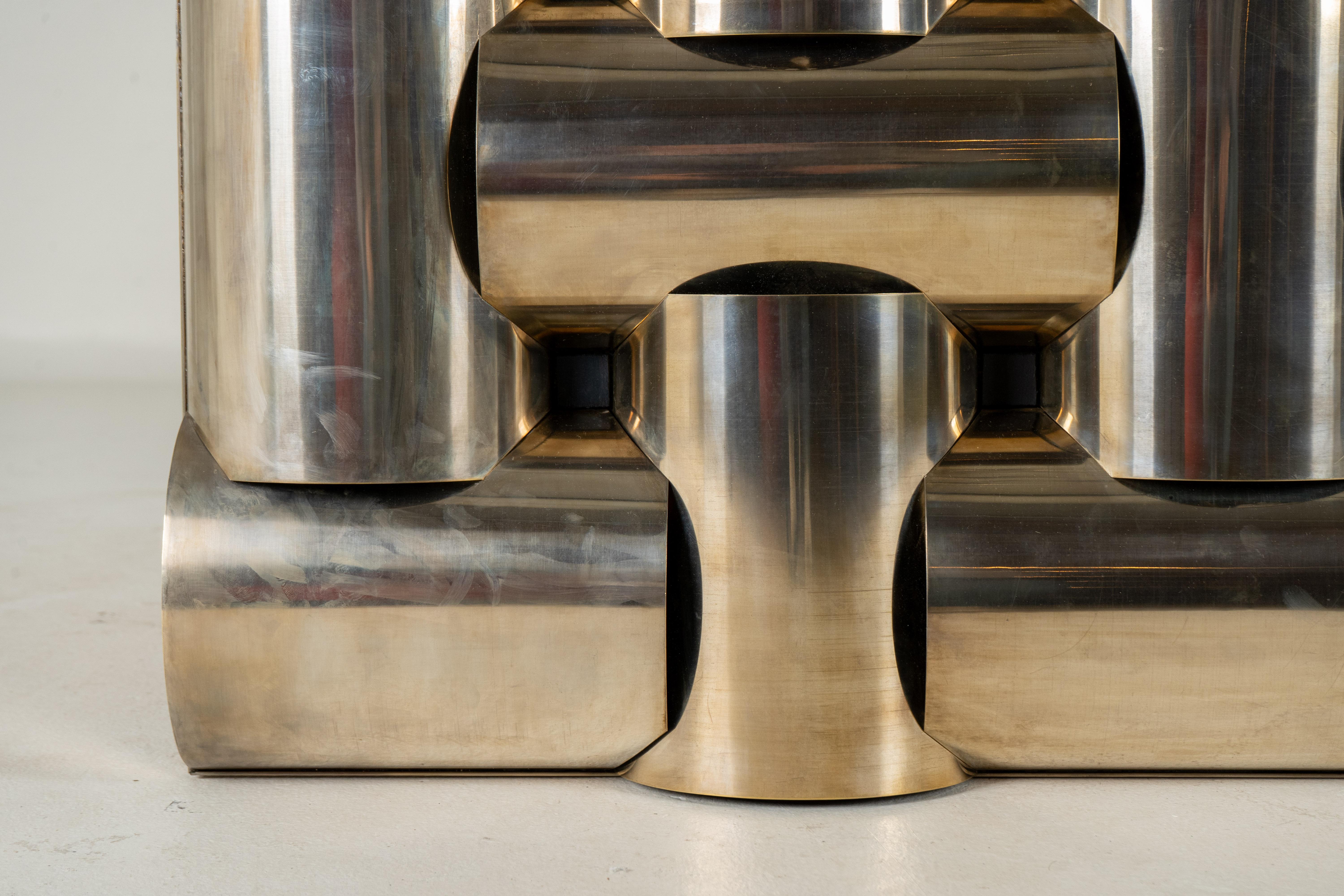 A Mid-Century Wall Sculpture From Interlocking Metal Tubing For Sale 2
