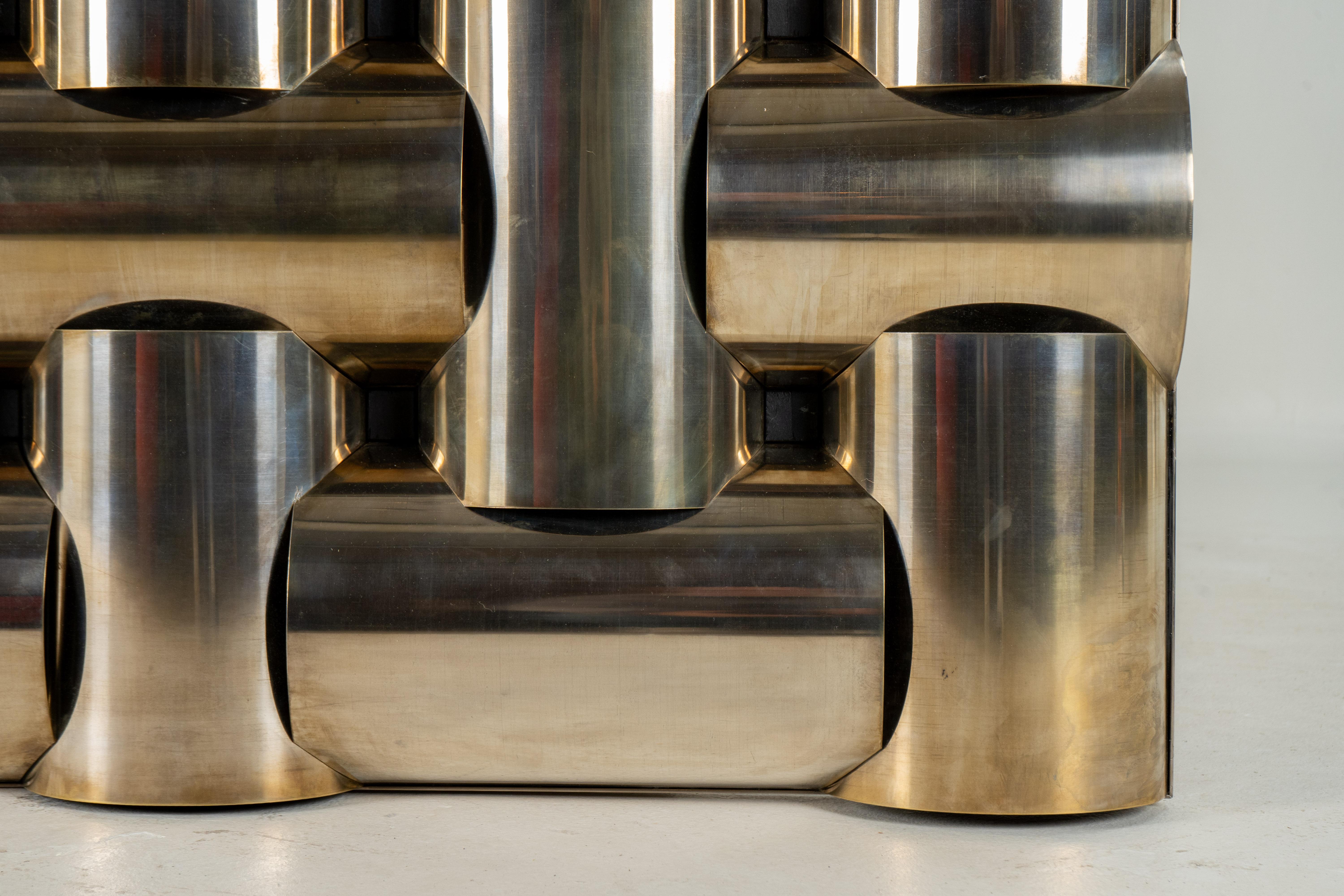 A Mid-Century Wall Sculpture From Interlocking Metal Tubing For Sale 3