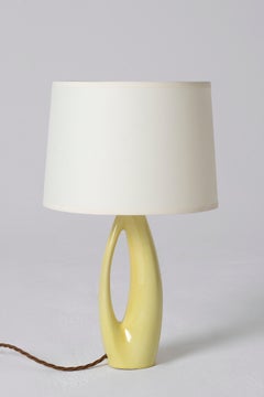 Midcentury Yellow Ceramic Table Lamp by Rörstrand