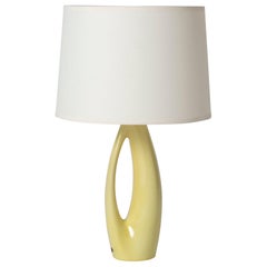 Midcentury Yellow Ceramic Table Lamp by Rörstrand